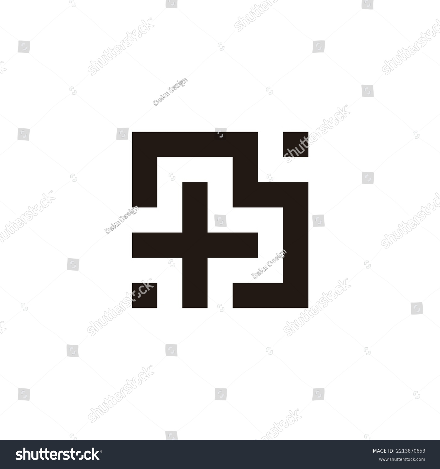 Letter B Plus, Square Geometric Symbol Simple - Royalty Free Stock ...