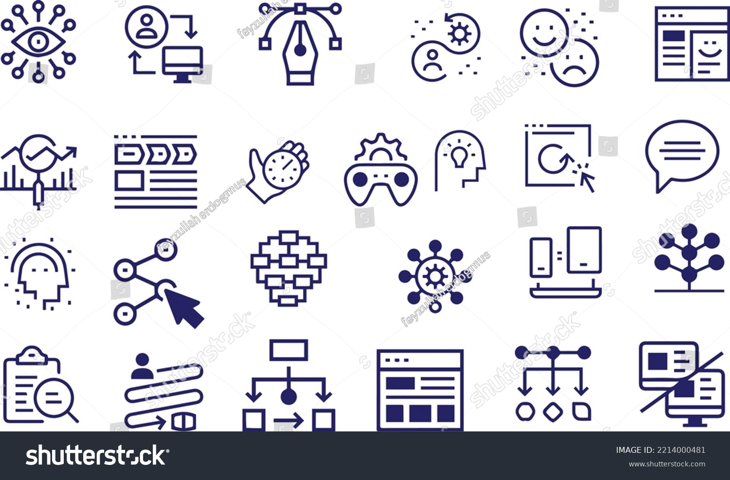 Set data science of business Intelligence icons vector #2214000481