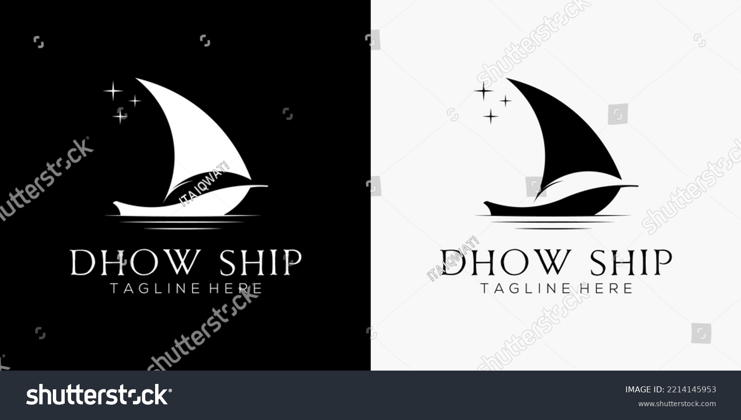 Silhouette of Dhow logo design, Traditional - Royalty Free Stock Vector ...