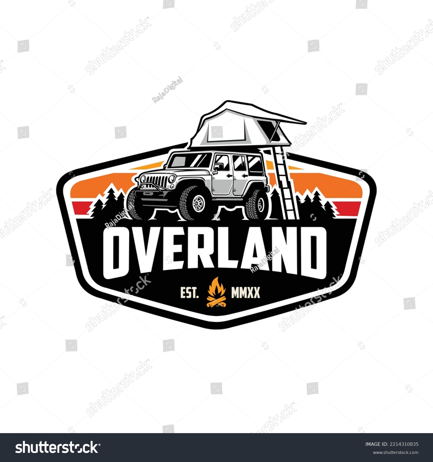 Overland Suv 4x4 Camper Truck Emblem Logo Vector Royalty Free Stock Vector 2214310835 