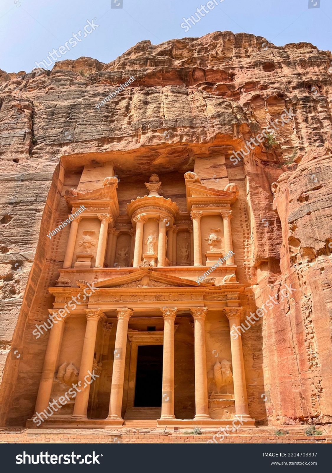 Treasury, the famous monument in Petra, a city of the Nabatean Kingdom inhabited by the Arabs in ancient times. It is also known as Al-Khazneh, with the same meaning. #2214703897