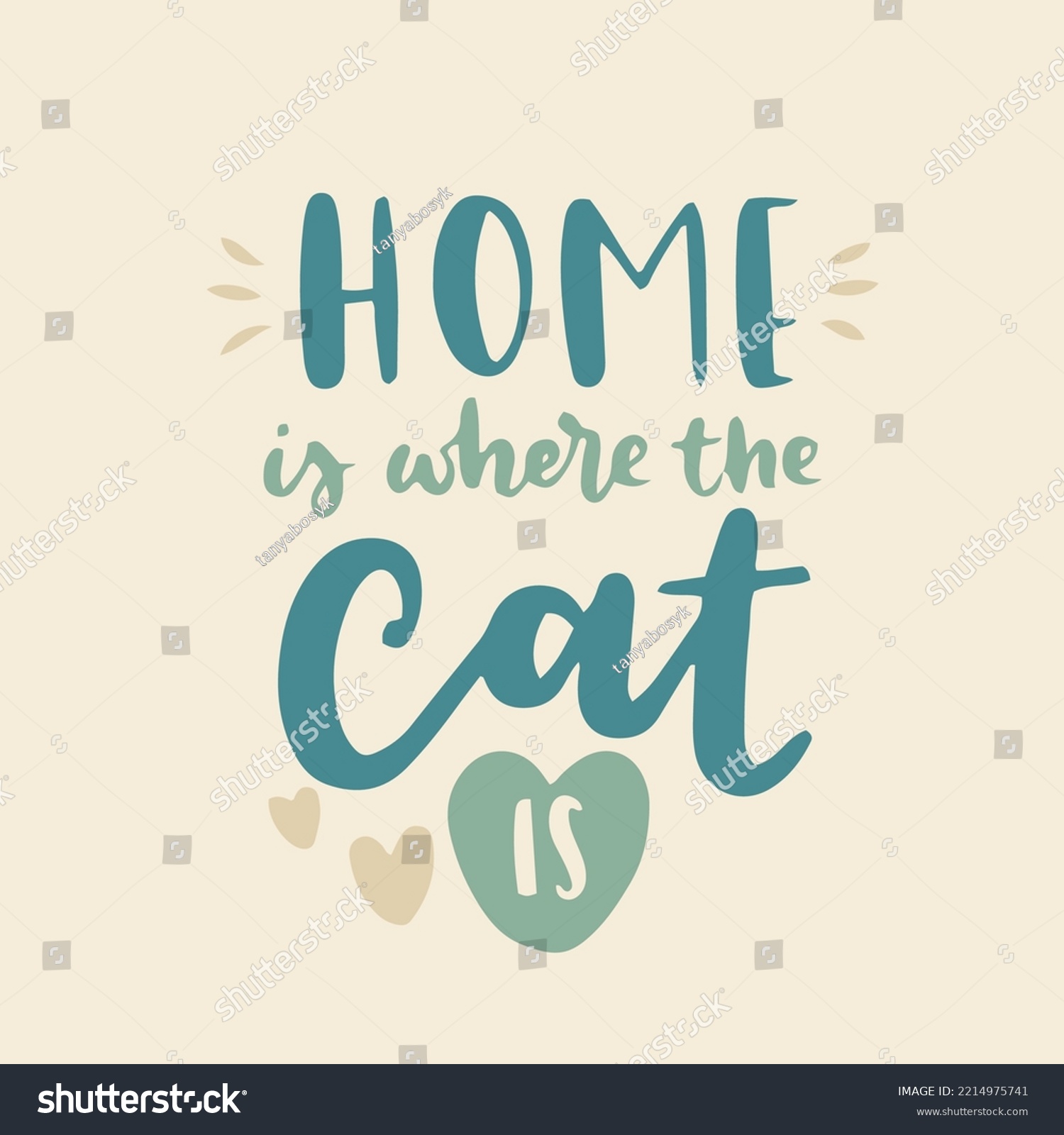 Cat phrase colorful poster. Inspirational quotes Royalty Free Stock