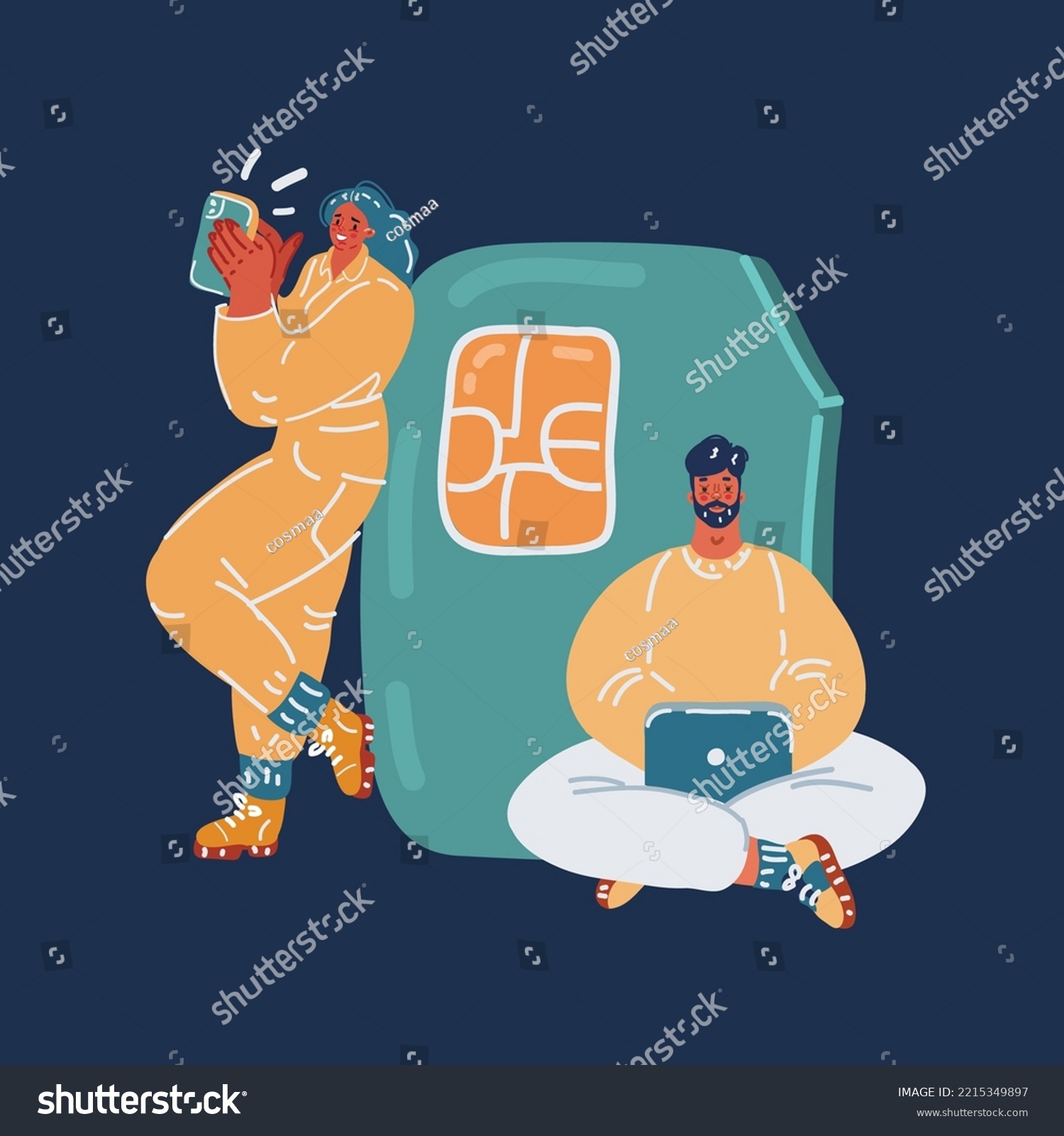 Cartoon vector illustration of SIM card type - Royalty Free Stock ...