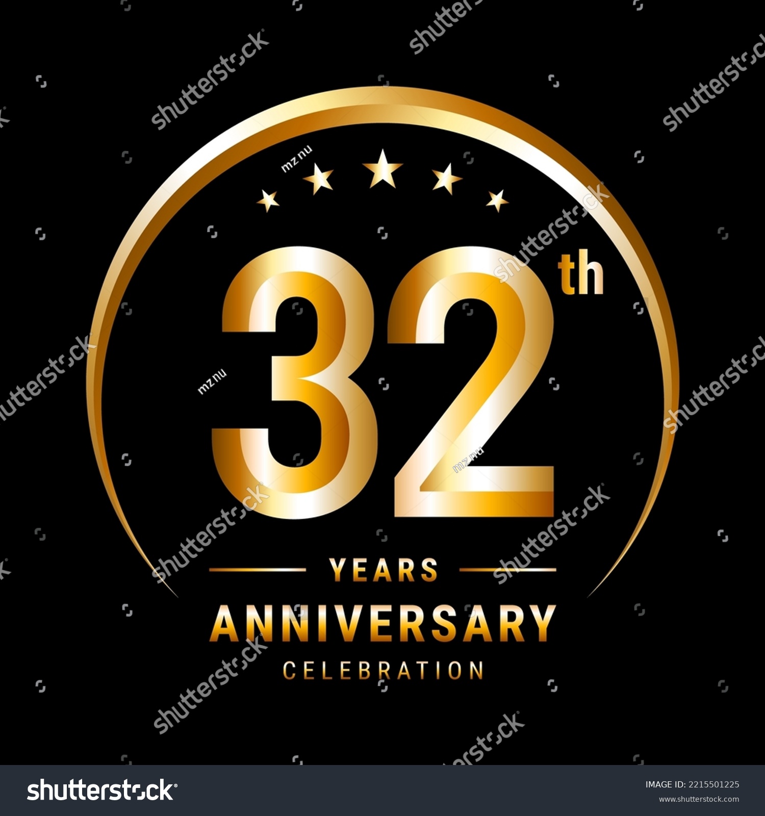 32th Anniversary, Logo design for anniversary - Royalty Free Stock ...