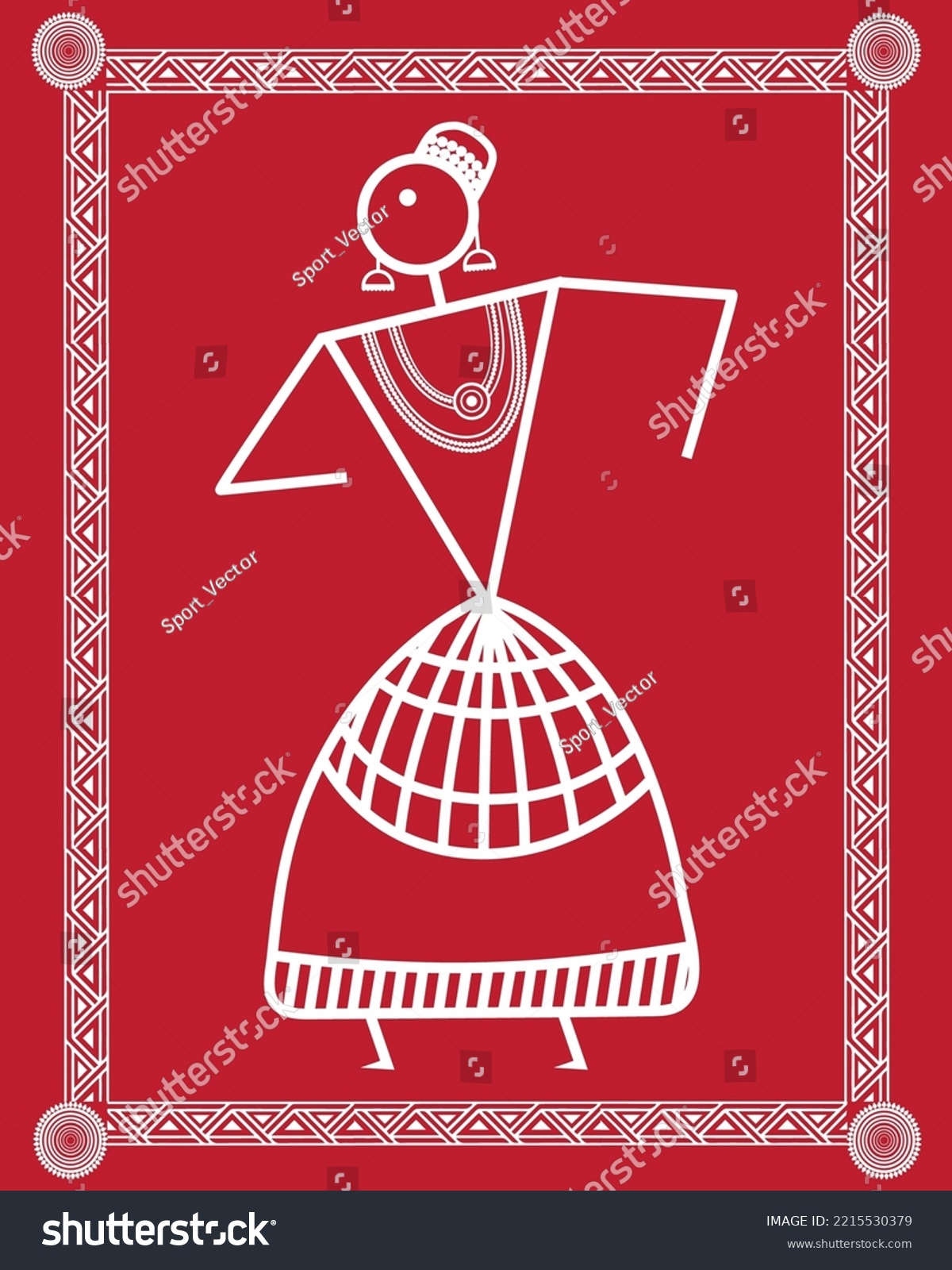 Mohiniyattam drawing in Warli Painting, Indian - Royalty Free Stock ...