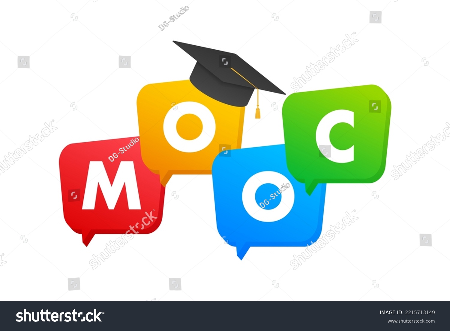 MOOC - Massive Open Online Course Icon, Label, - Royalty Free Stock ...