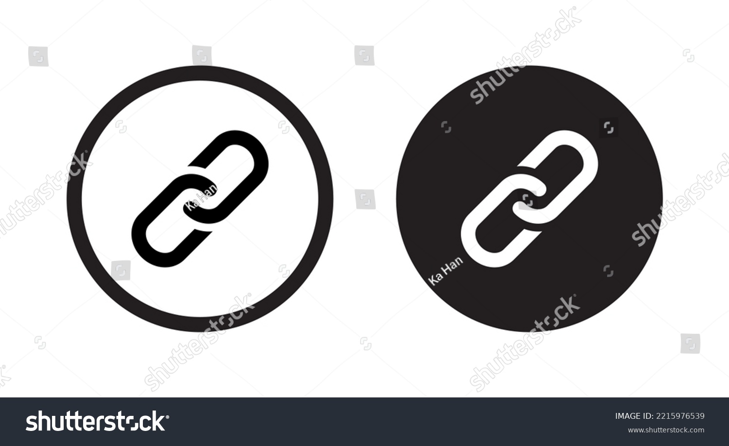 Chain, link icon vector isolated on circle background #2215976539