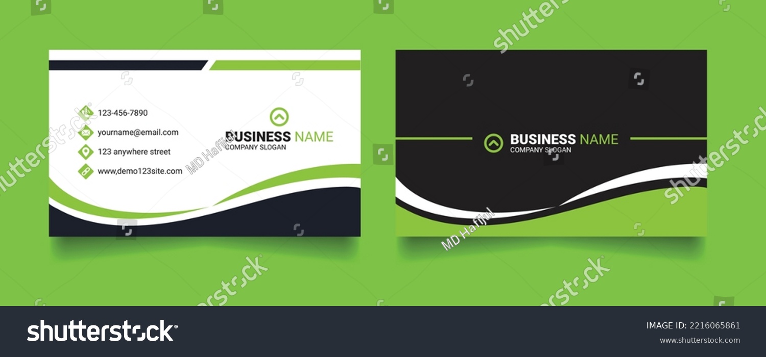 Creative and modern business card template. Portrait orientation. Horizontal layout. Vector illustration #2216065861
