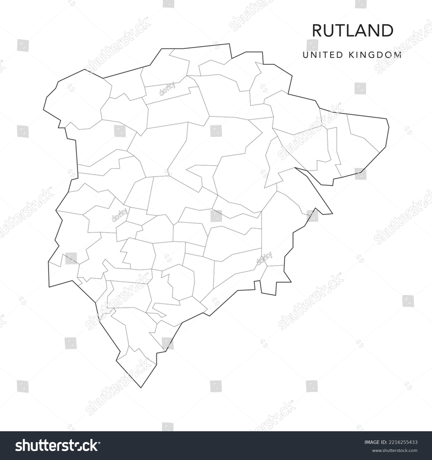 Administrative Map Of Rutland With County And Royalty Free Stock   Avopix 2216255433 