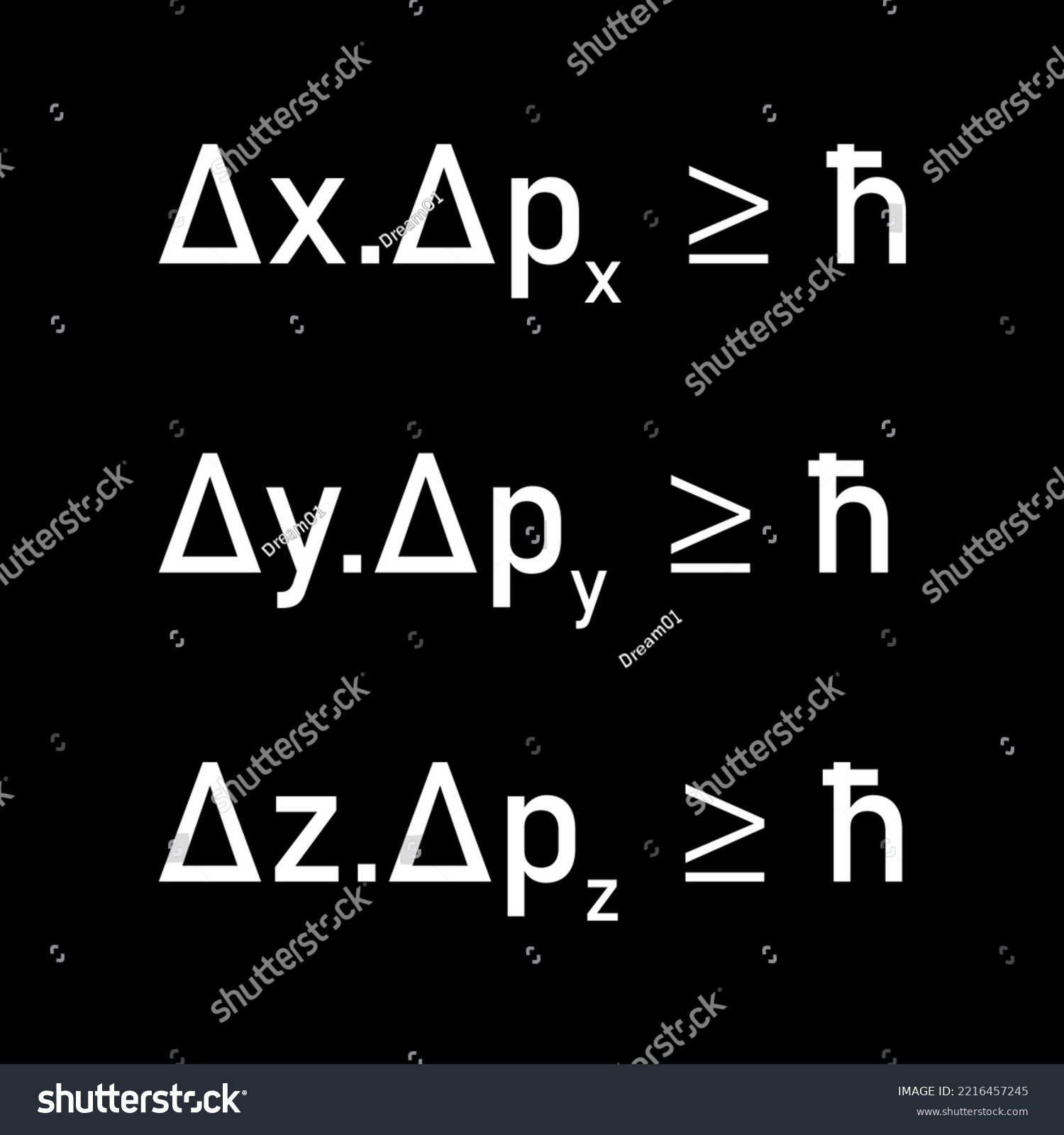 Heisenberg Uncertainty Principle Formula In Royalty Free Stock Vector 2216457245