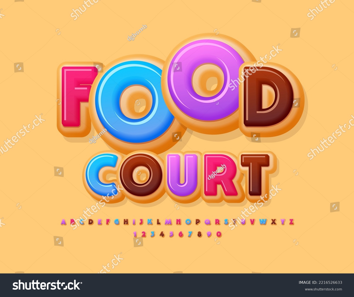 Vector creative Logo Food Court. Colorful Kids - Royalty Free Stock ...