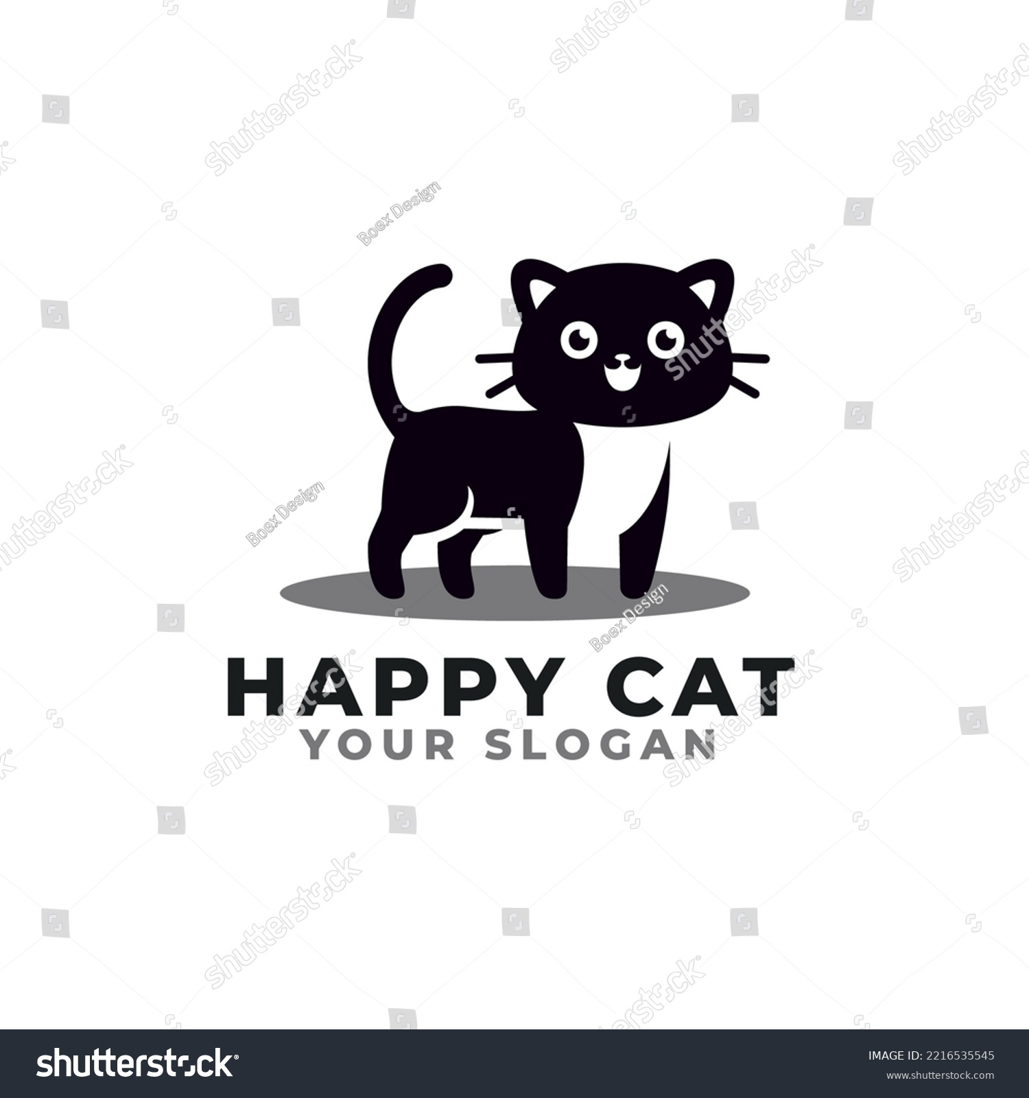 Happy cute cat logo. Cat Logo. Pet shop logo - Royalty Free Stock ...