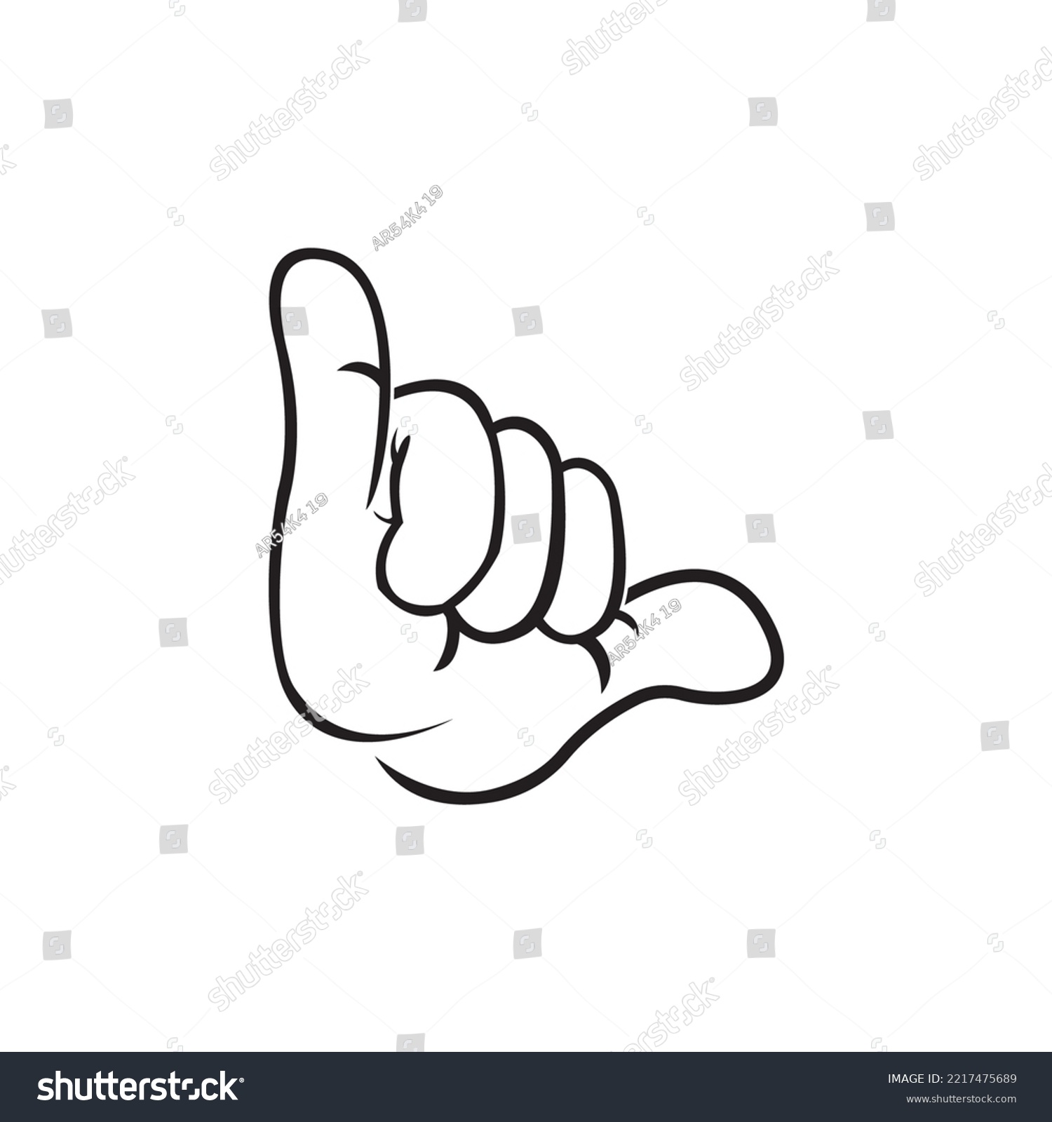 Shaka hands icon logo, vector design - Royalty Free Stock Vector ...