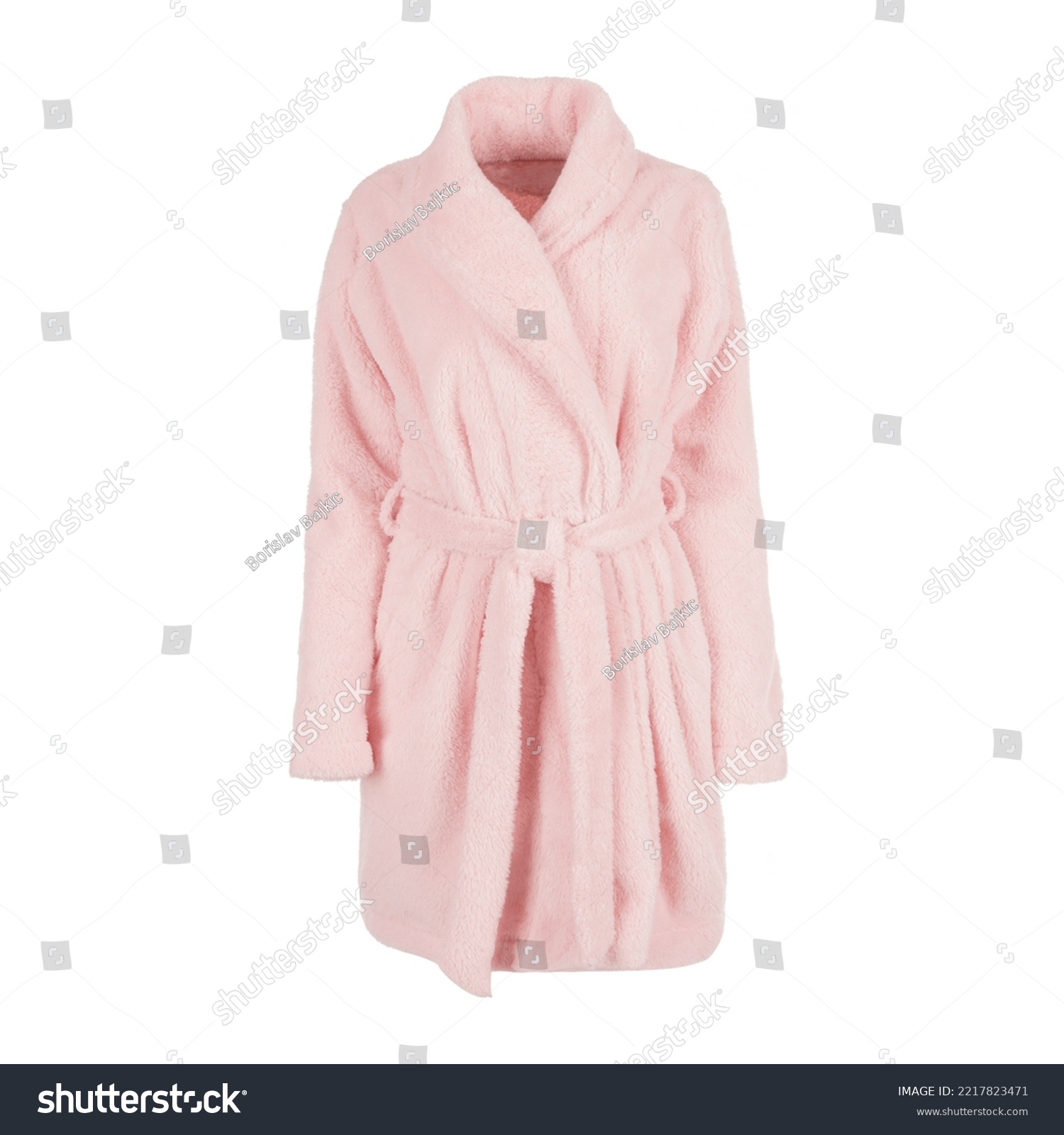 Women's pink bath robe with belt #2217823471