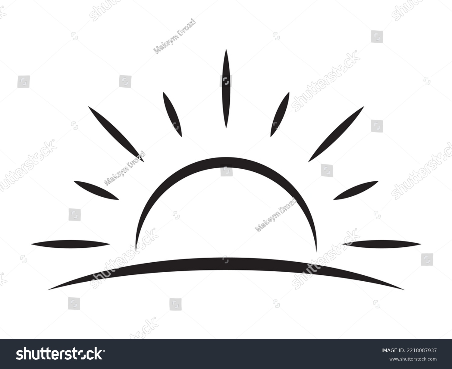 Sunset icon, sunrise icon. Sun, rise symbol. - Royalty Free Stock ...