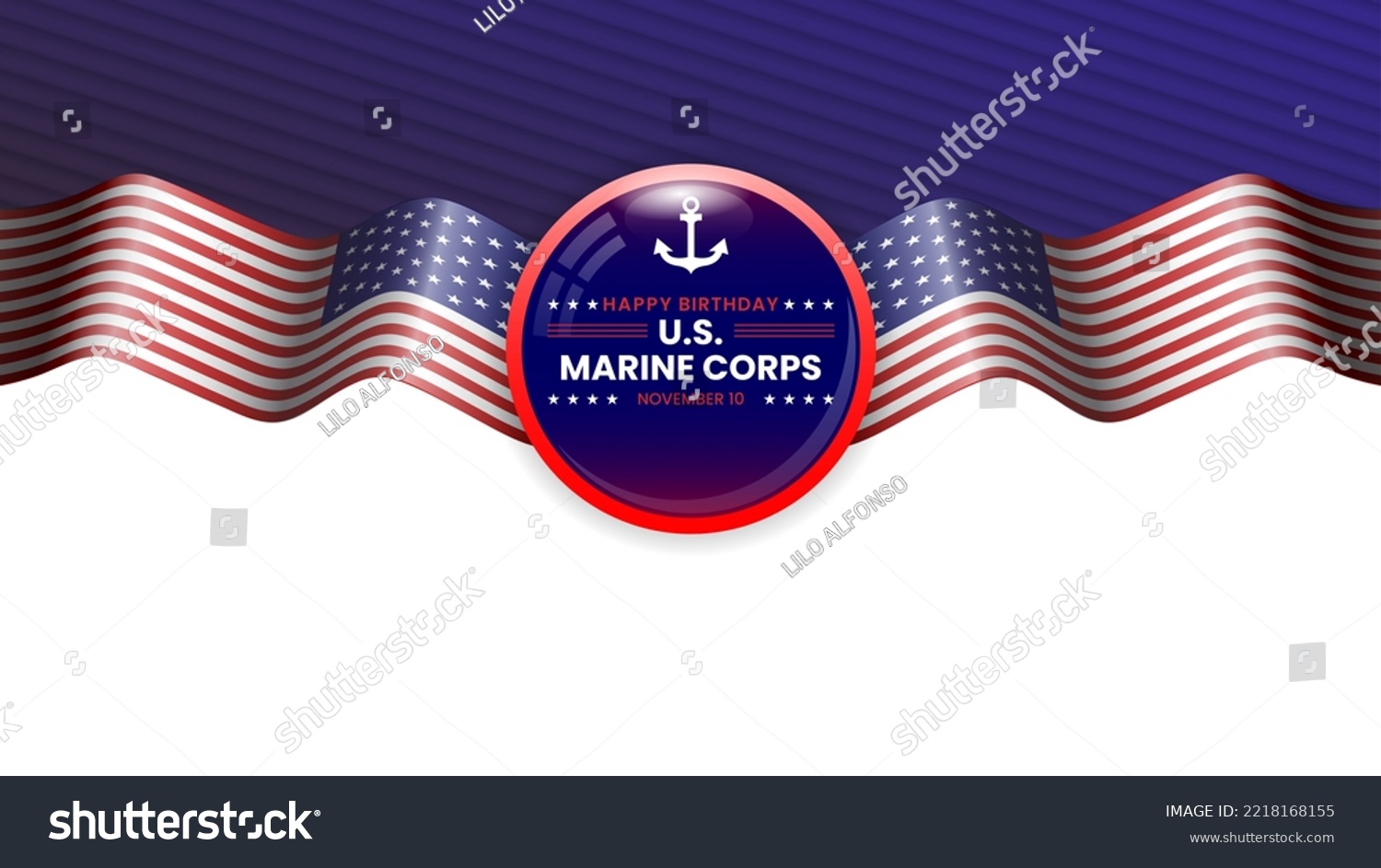 Us Marine Corps Birthday Card Background Design Royalty Free Stock