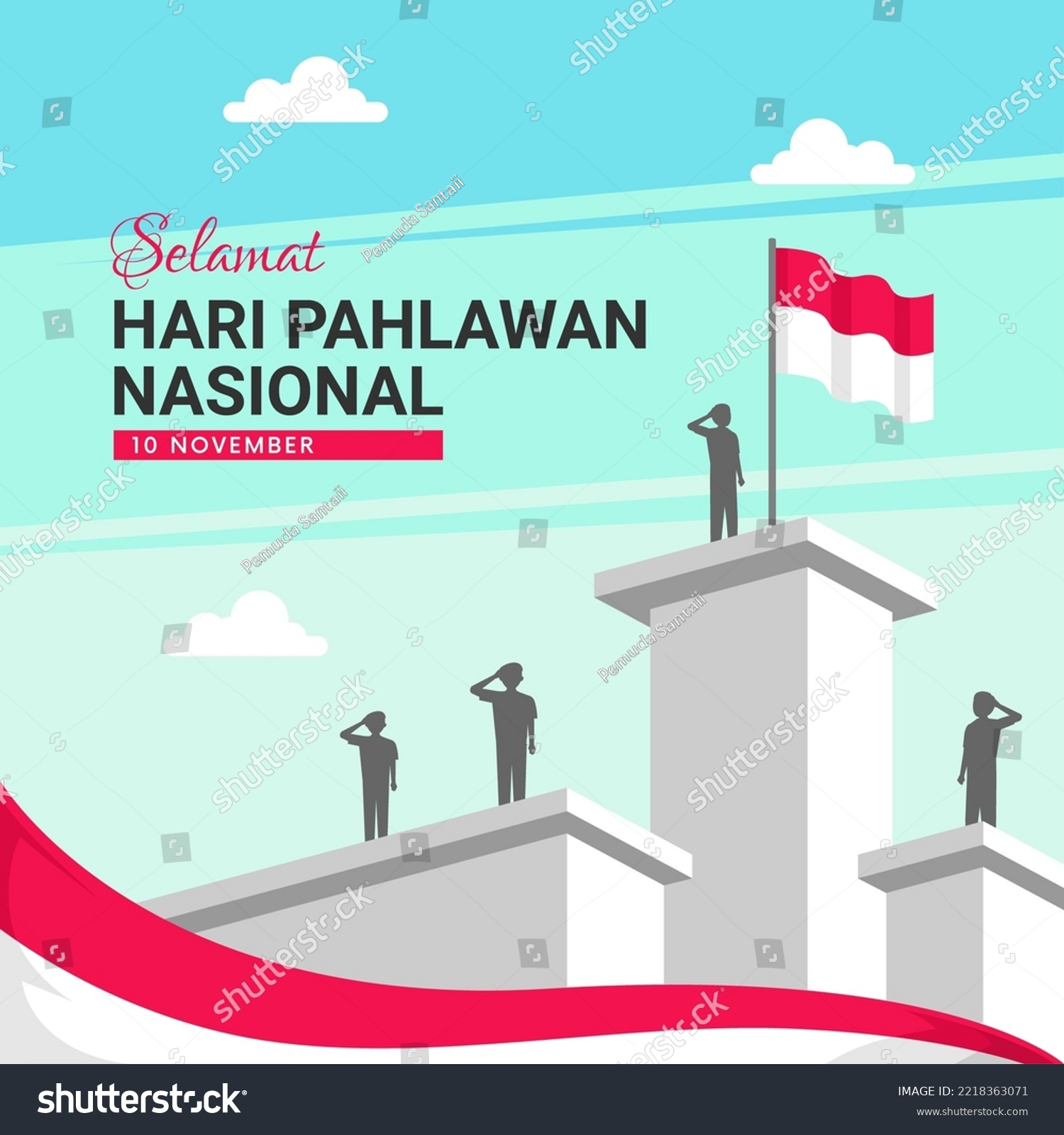 Selamat Hari Pahlawan Nasional Translation Royalty Free Stock