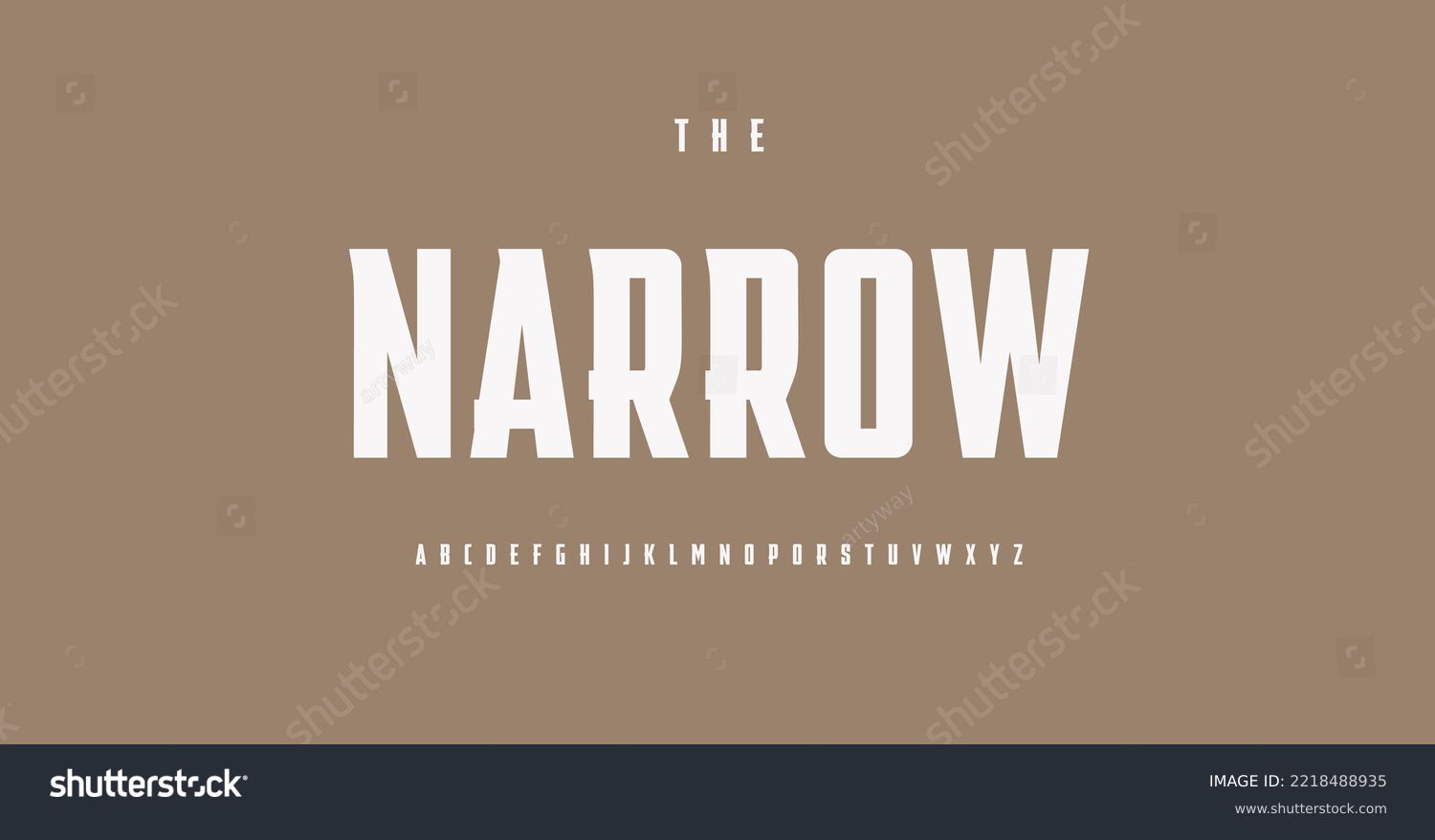 Narrow Font Modern Large Alphabet, Bold High - Royalty Free Stock 