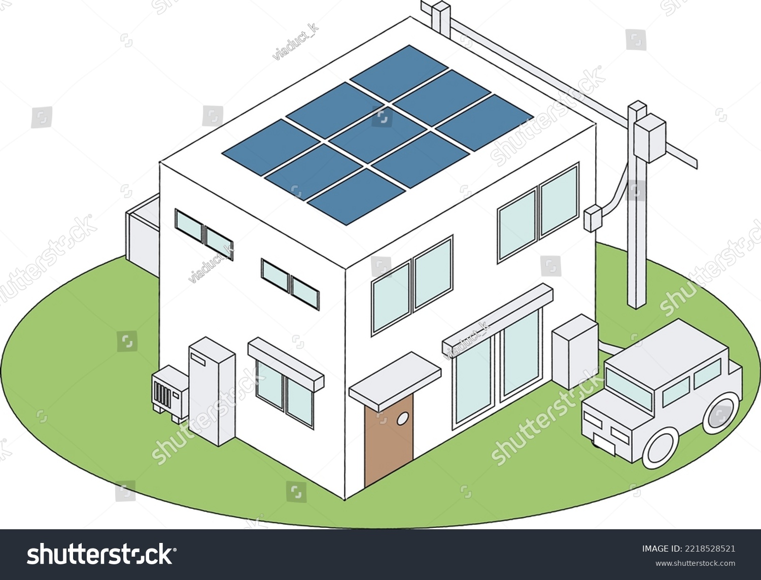 House with isometric solar panels - Royalty Free Stock Vector ...