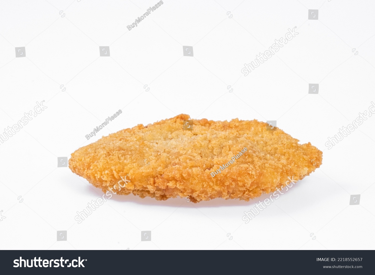 breaded chicken patty round  in high res.image and isolated in white #2218552657