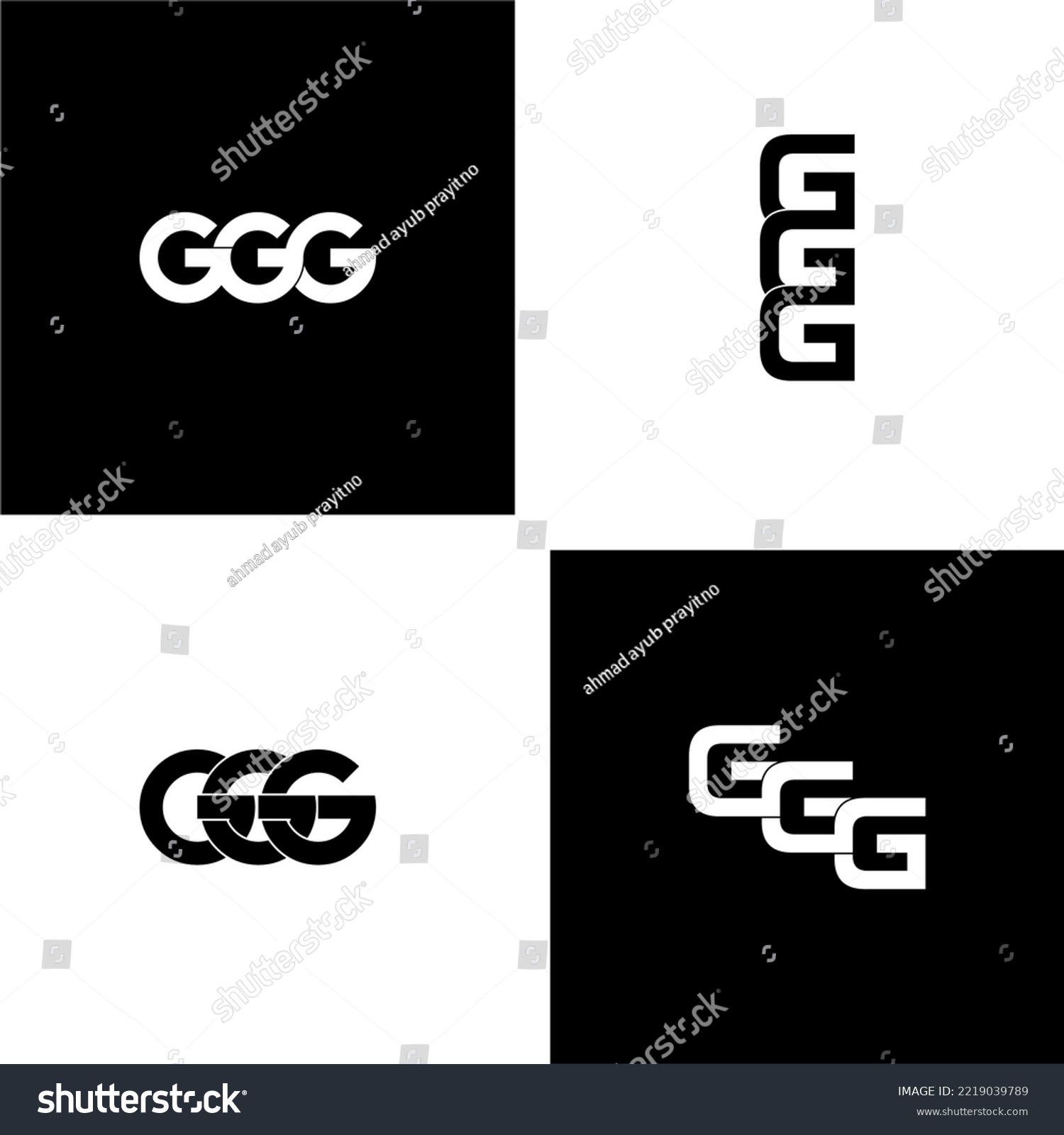 ggg lettering initial monogram logo design set - Royalty Free Stock ...