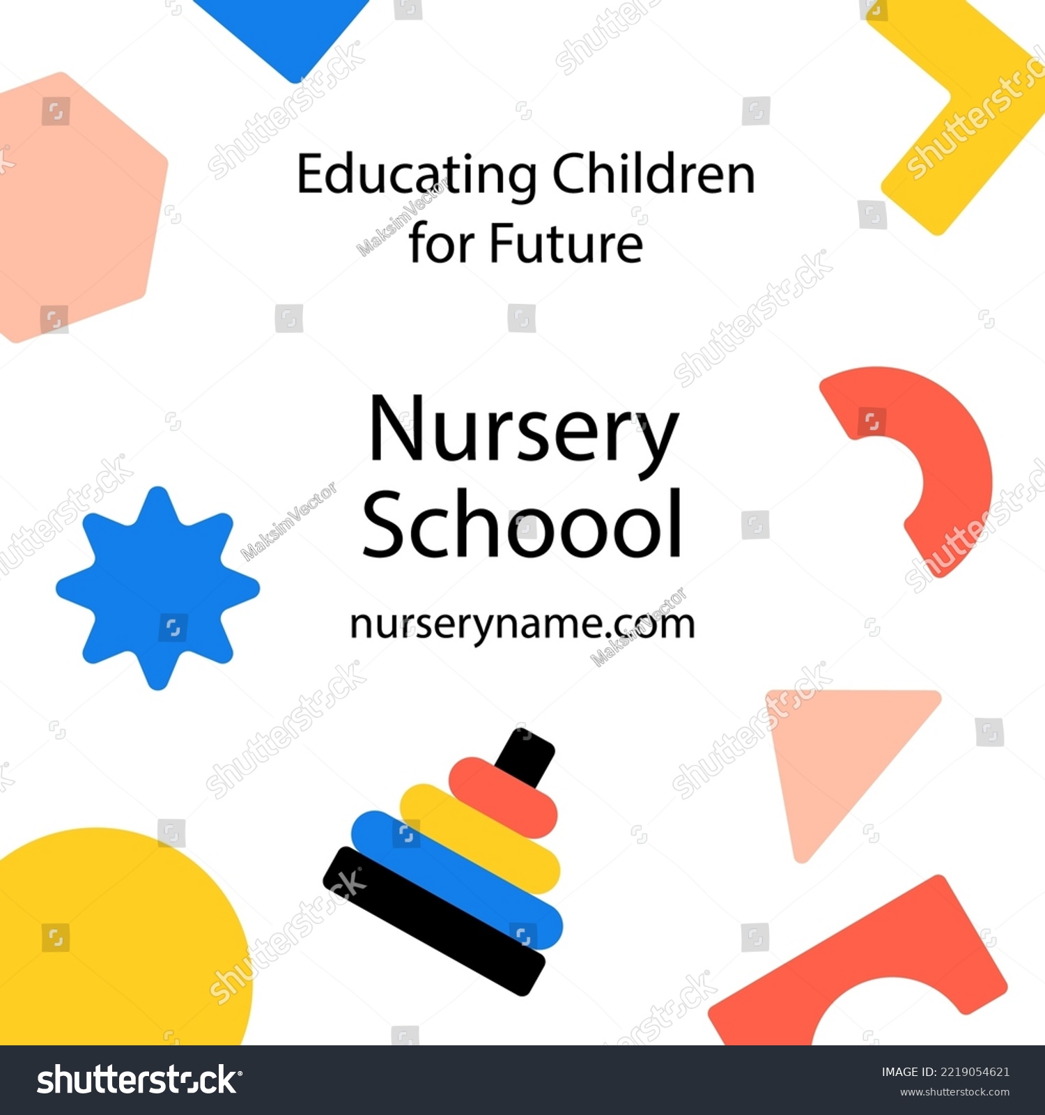 Flat design nursery school posts Vector illustration. #2219054621