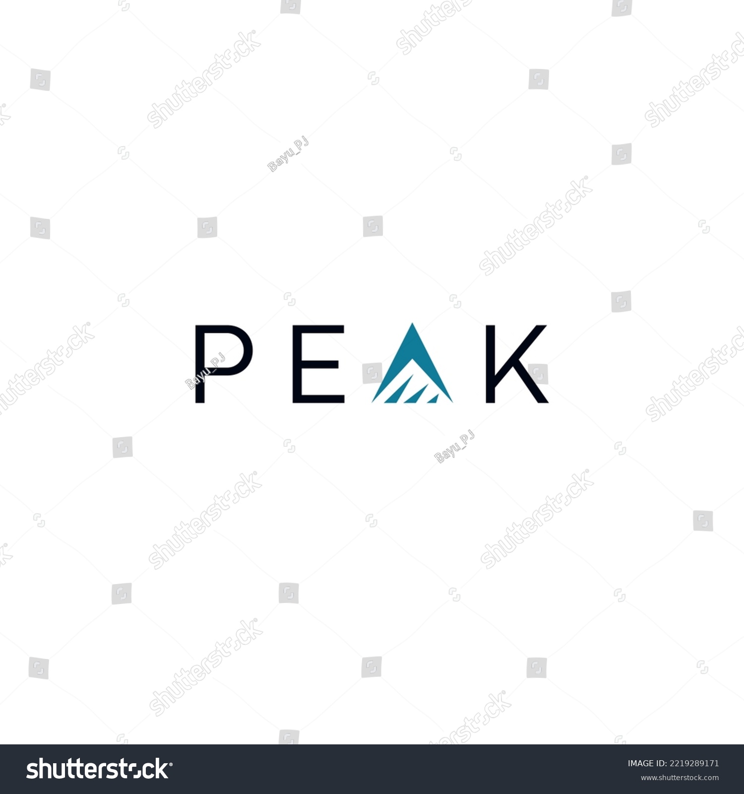 Peak logo design with abstract letter A with mountain vector logotype #2219289171