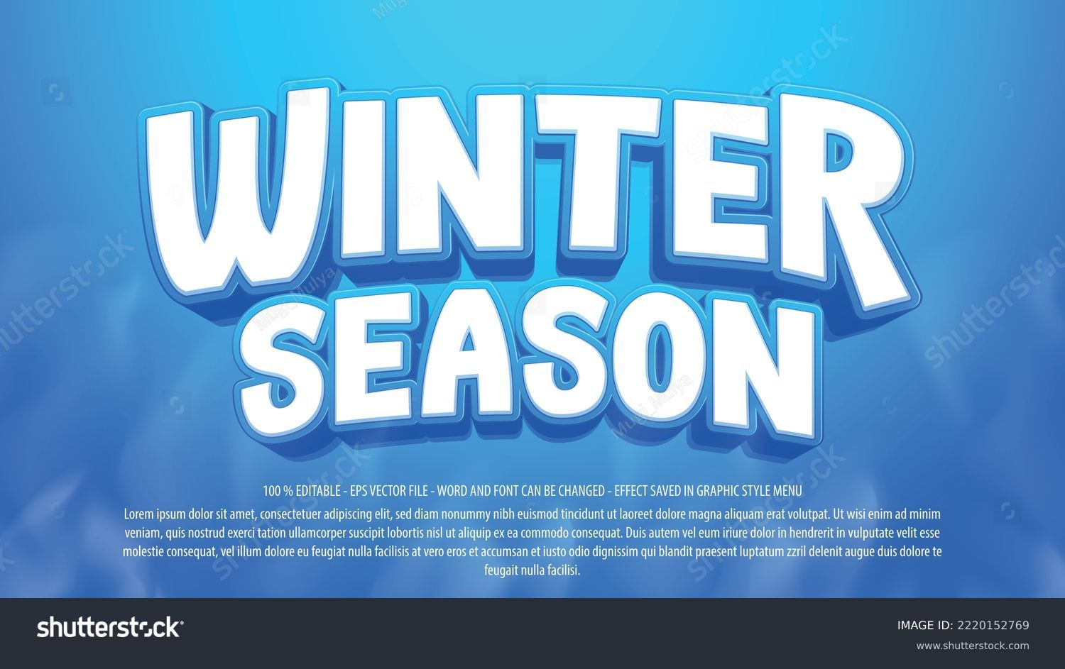 Winter season text effect template with 3d style use for logo and business brand #2220152769