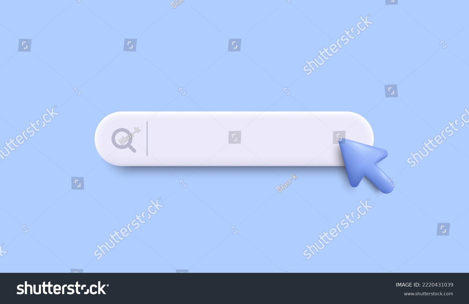 3d search bar template for website. Navigation search for web browser. 3d arrow mouse cursor. Ask question template banner. Support FAQ information web bar. Vector #2220431039