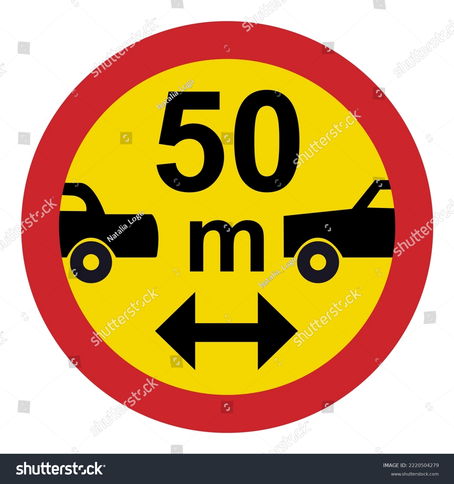 Prohibition Road Signs Minimum Distance Limit Royalty Free Stock Vector Avopix Com