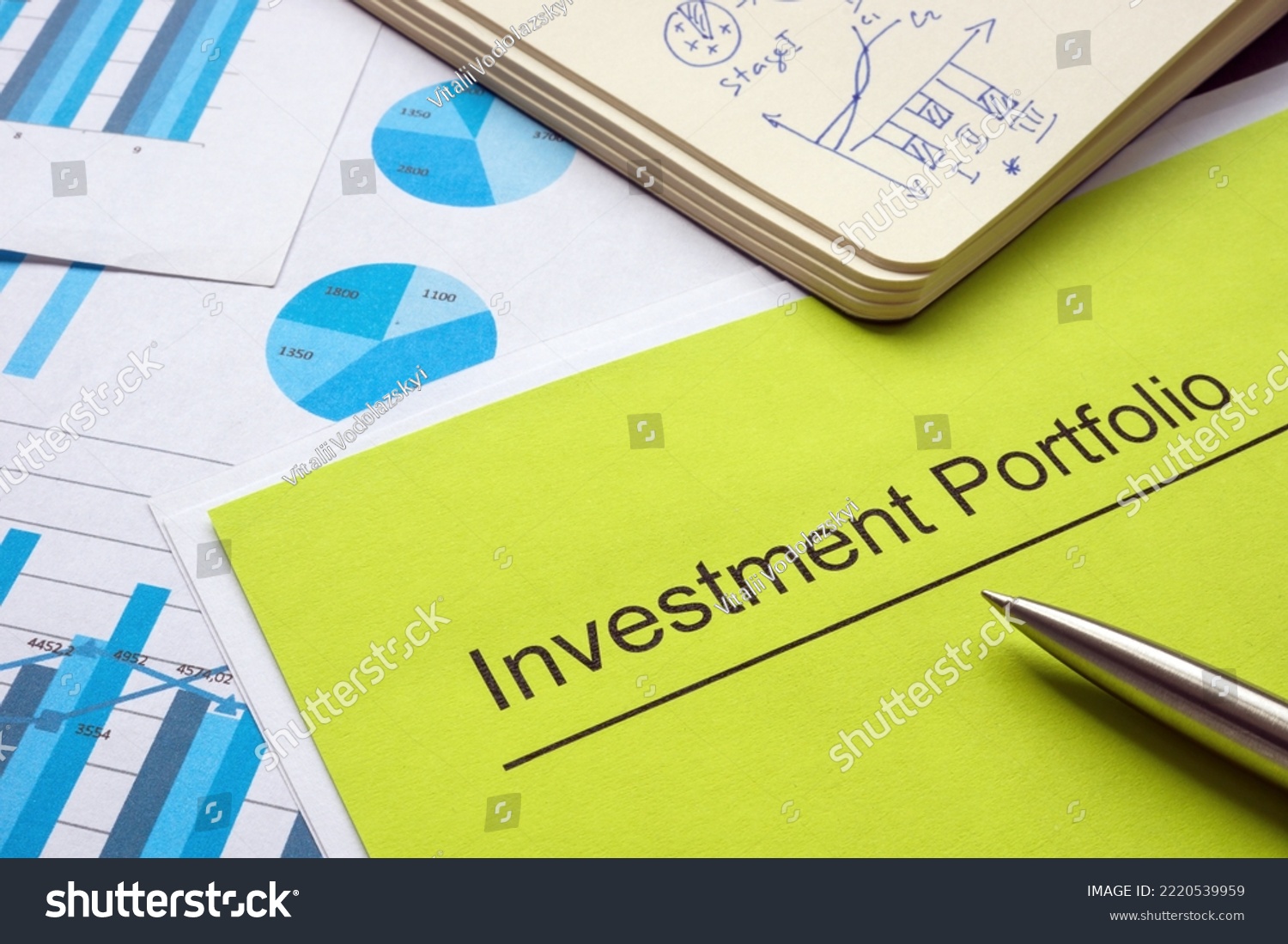 Investment portfolio and report with charts and graphs. #2220539959