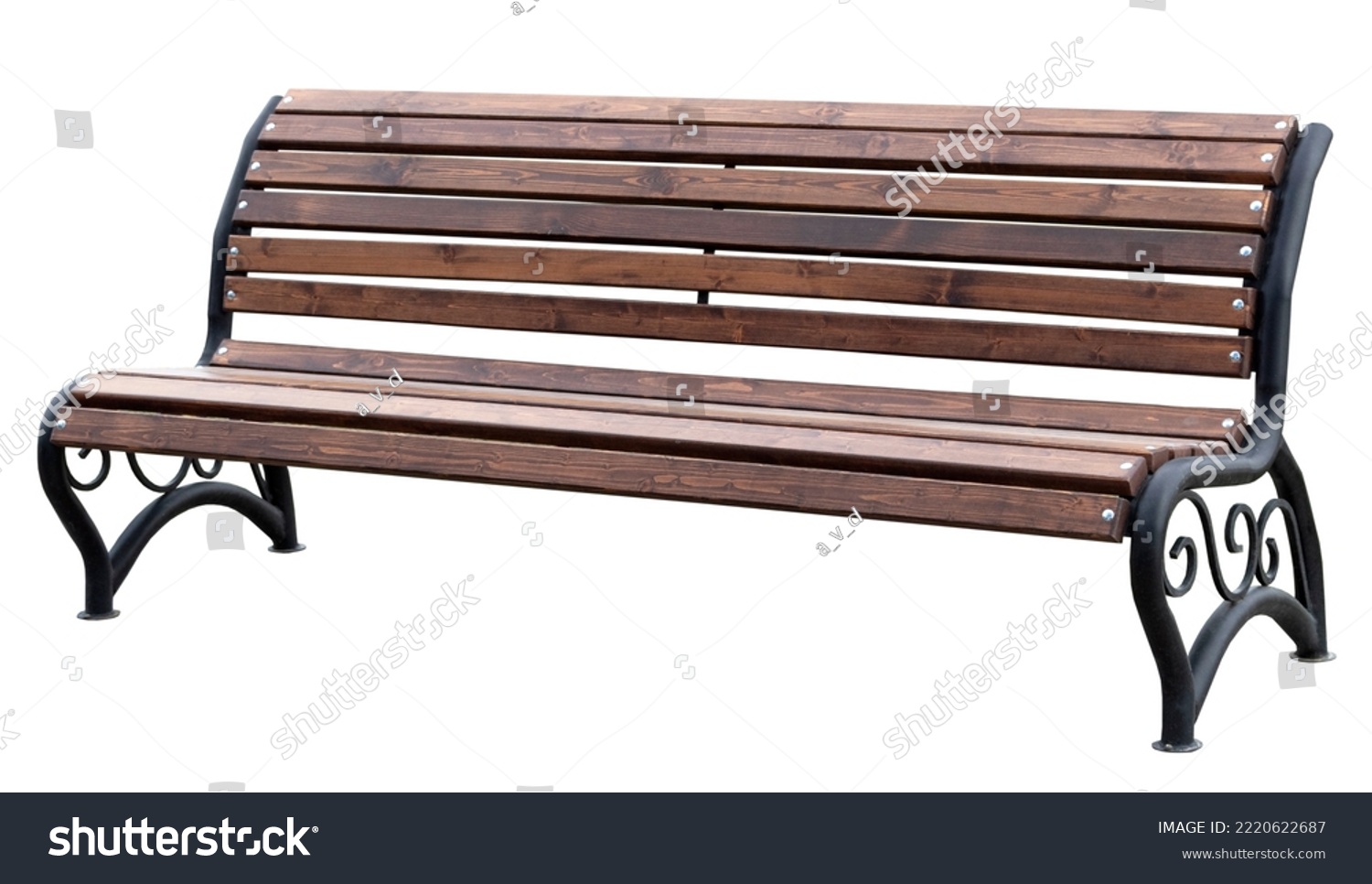  Park Bench Isolated on white background #2220622687