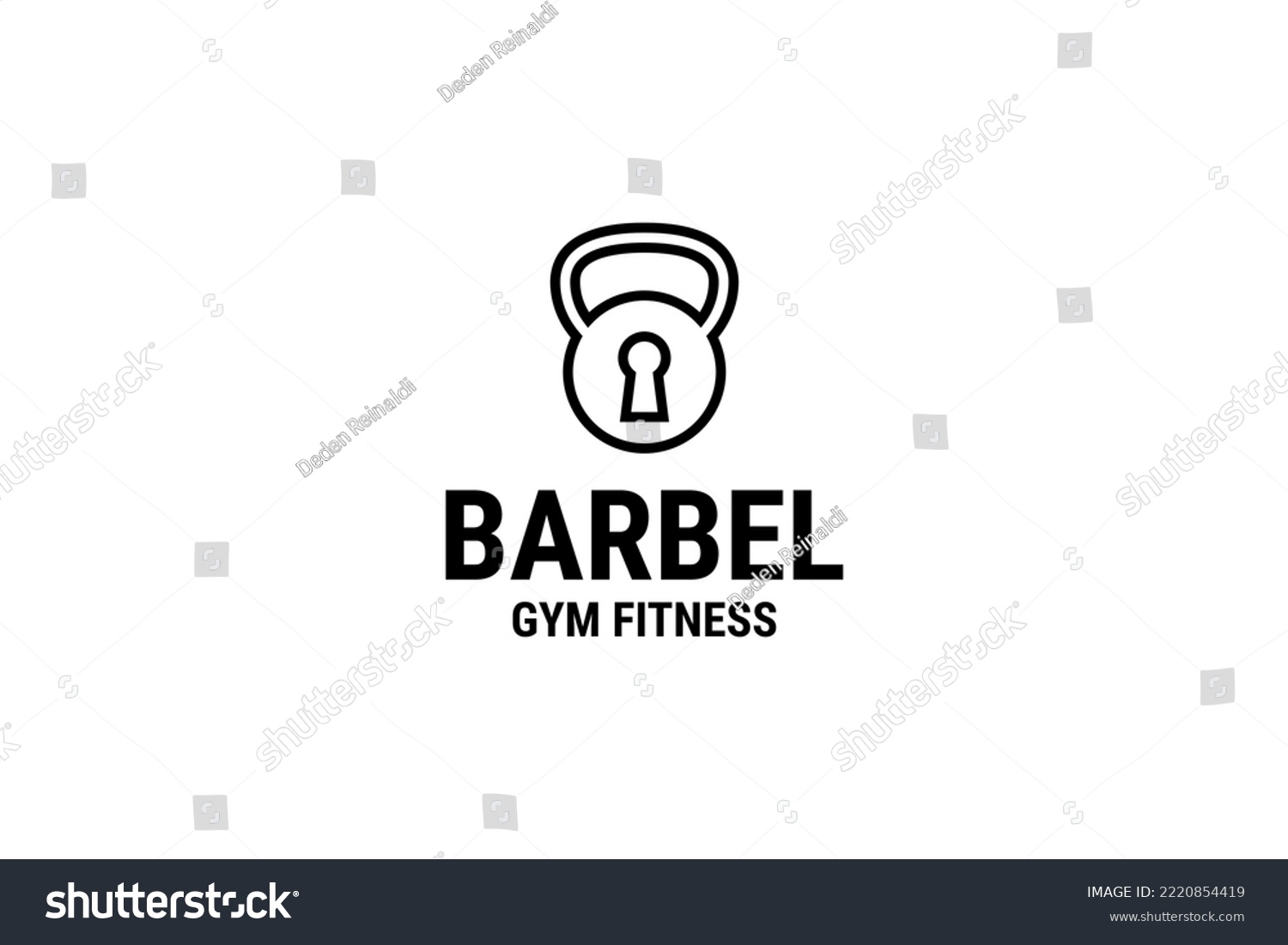 Flat Gym Fitness Barbel Lock Logo Design Vector Royalty Free Stock Vector 2220854419 2938