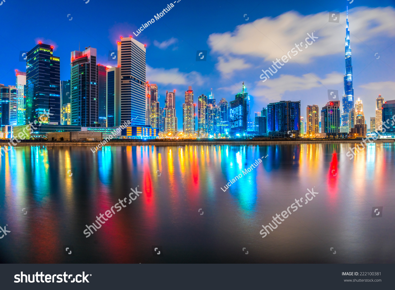 Dubai skyline at dusk, UAE. #222100381