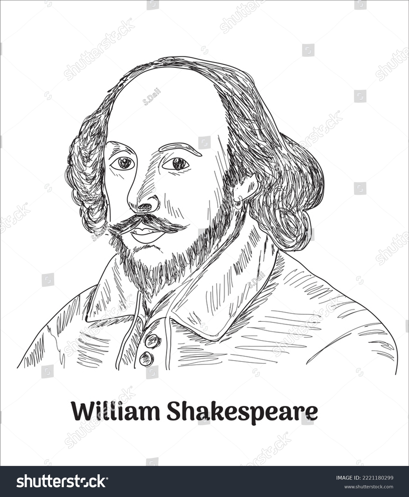 'william shakespeare' hand drawing vector - Royalty Free Stock Vector ...