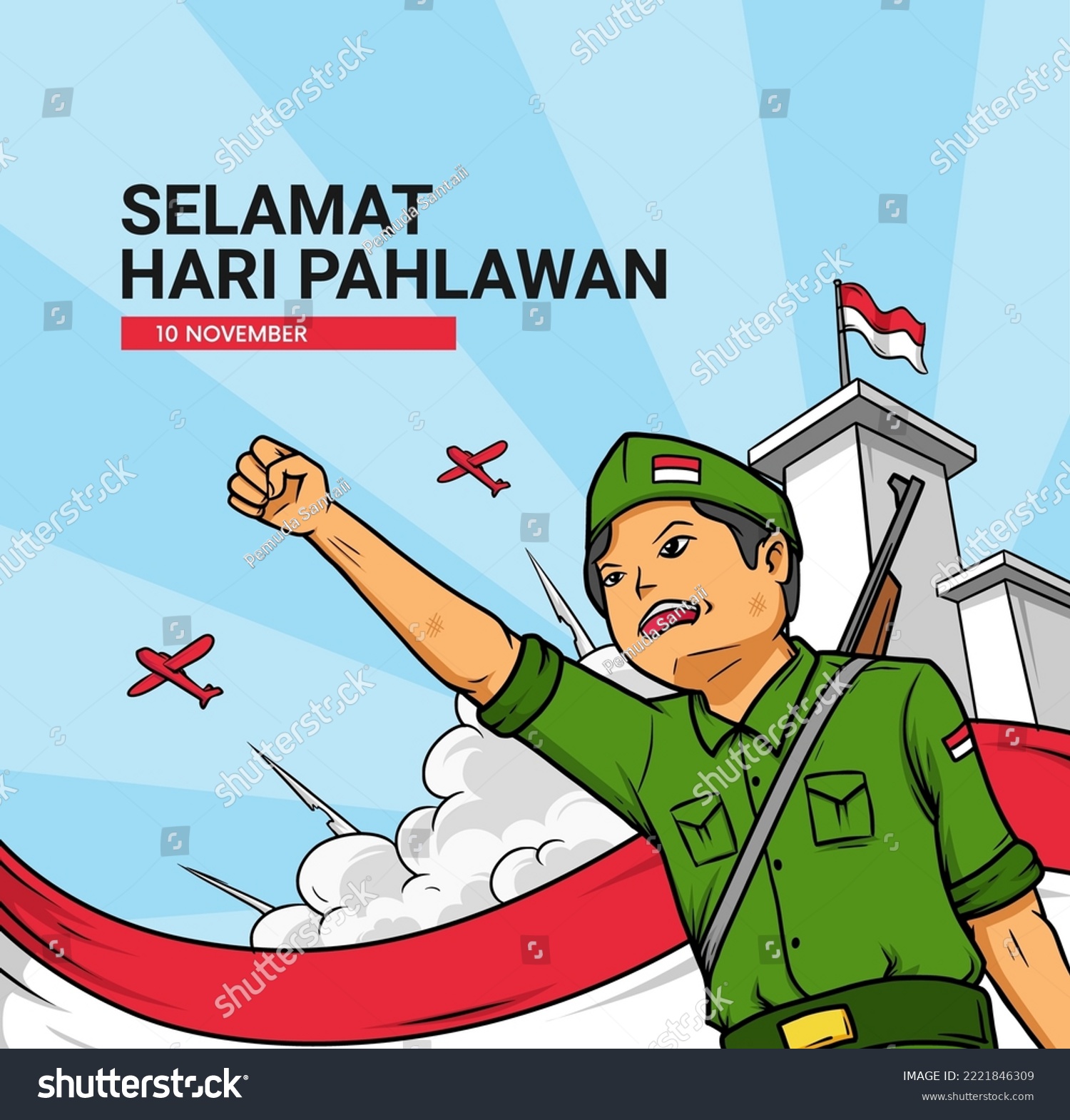 Selamat Hari Pahlawan Nasional Translation Royalty Free Stock