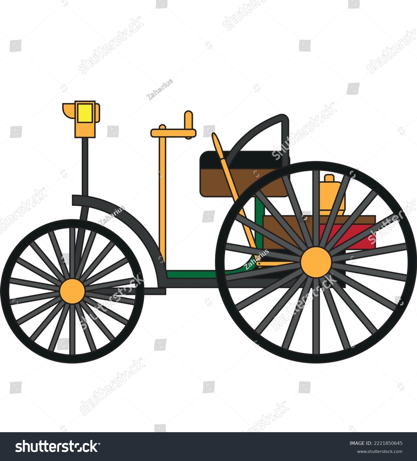 First car. Old cars. History of cars. Royalty Free Stock Vector