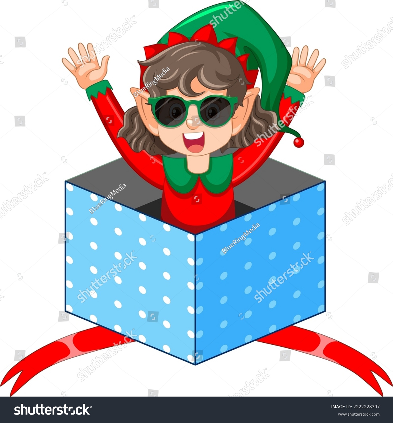 Cute kid wearing elf costume cartoon - Royalty Free Stock Vector ...