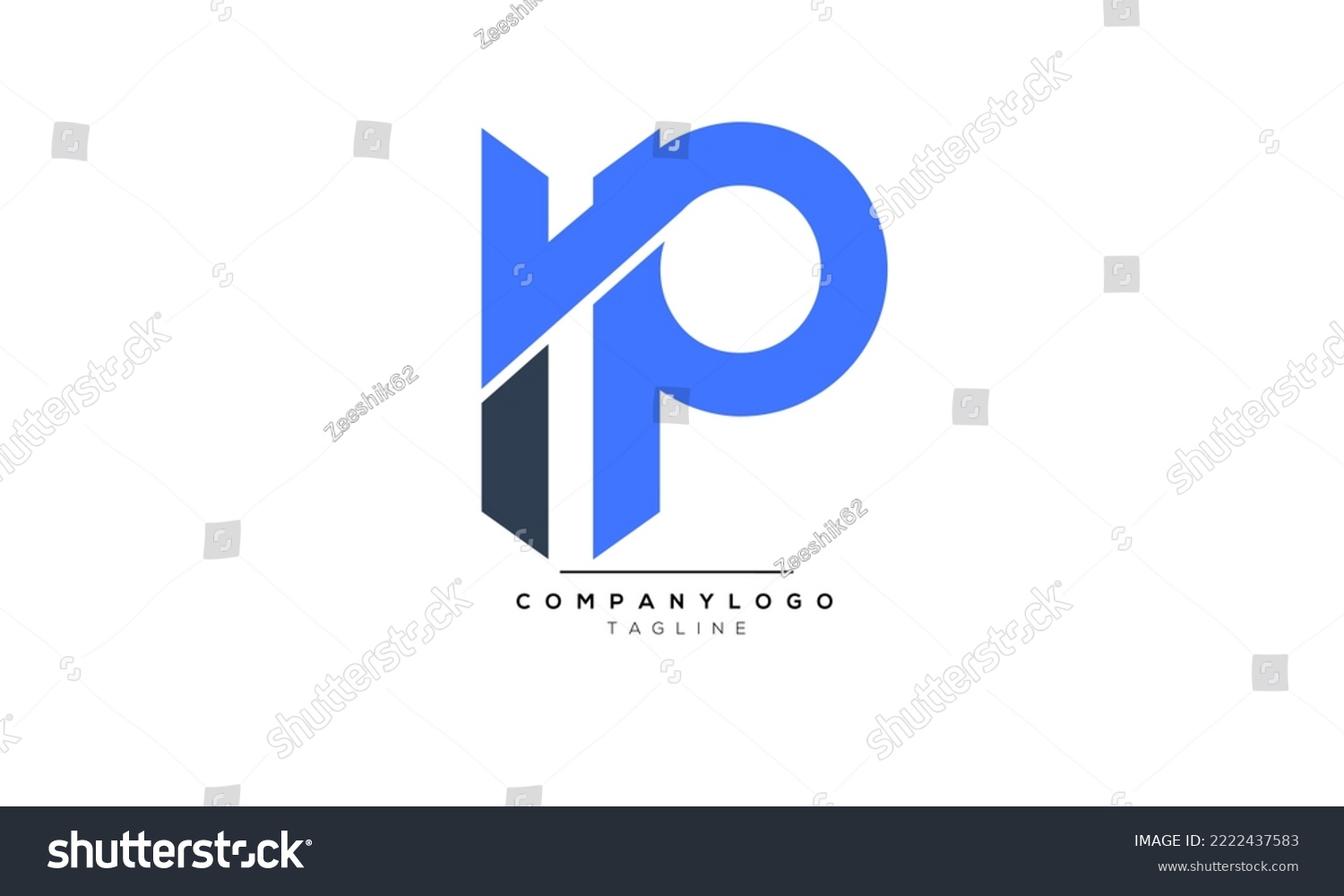 Alphabet letters Initials Monogram logo HP, HP Royalty Free Stock Vector 2222437583