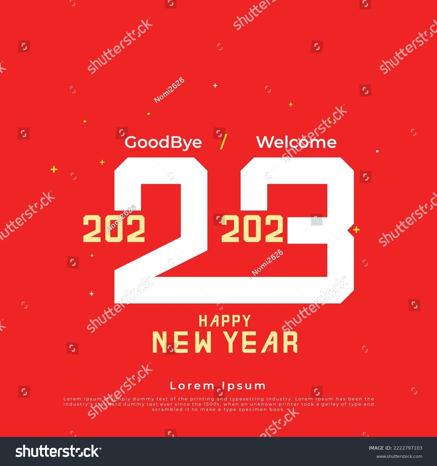 Welcome 2023 Good Bye 2022 Happy New Year Card Royalty Free Stock Vector 2222797103 7021