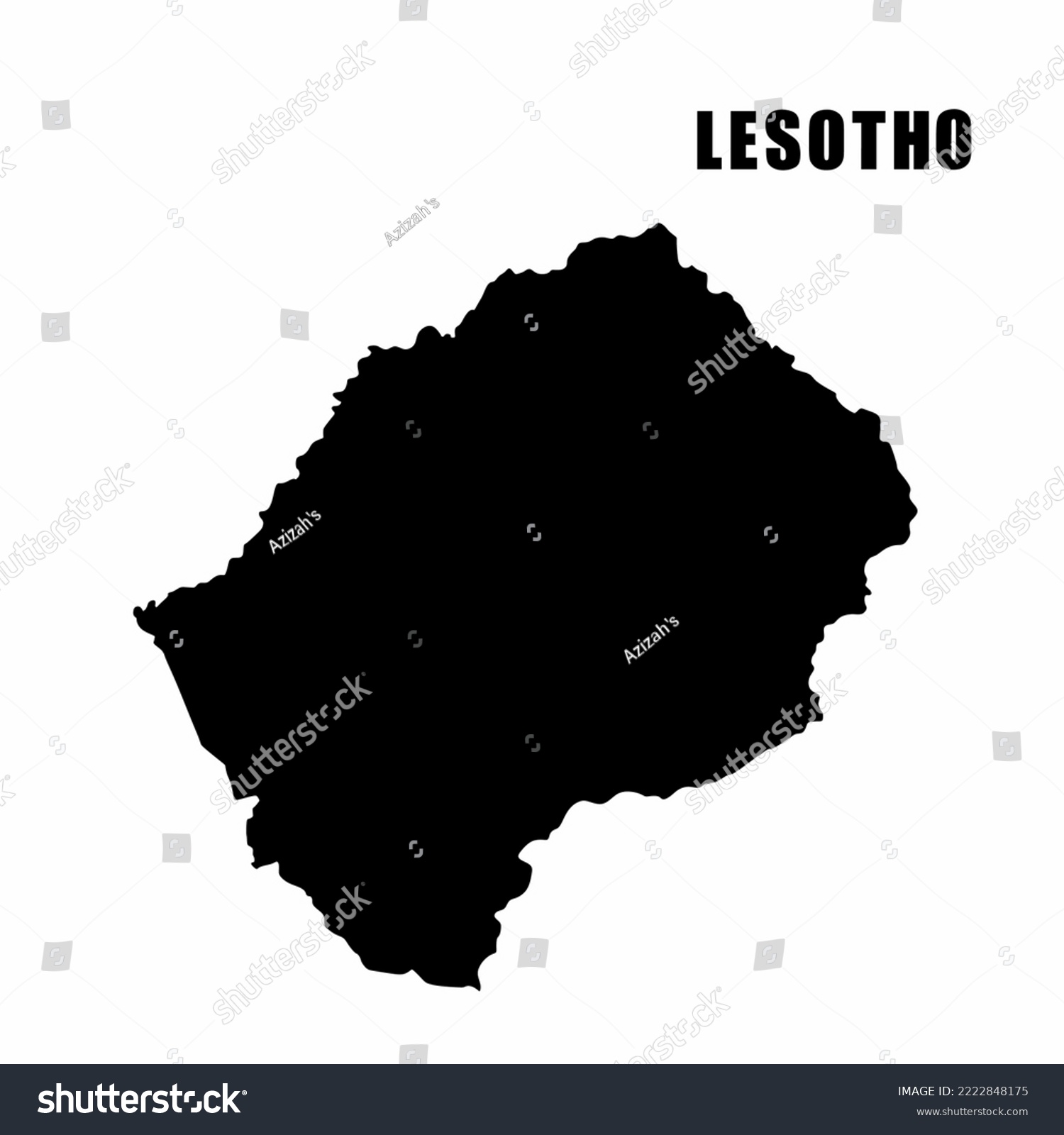 Vector illustration of outline map of Lesotho. - Royalty Free Stock ...