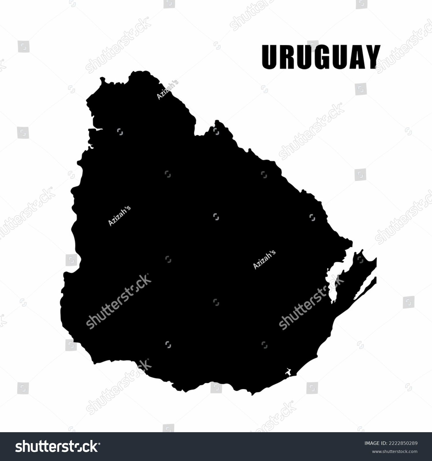 Vector Illustration Of Outline Map Of Uruguay Royalty Free Stock Vector Avopix Com