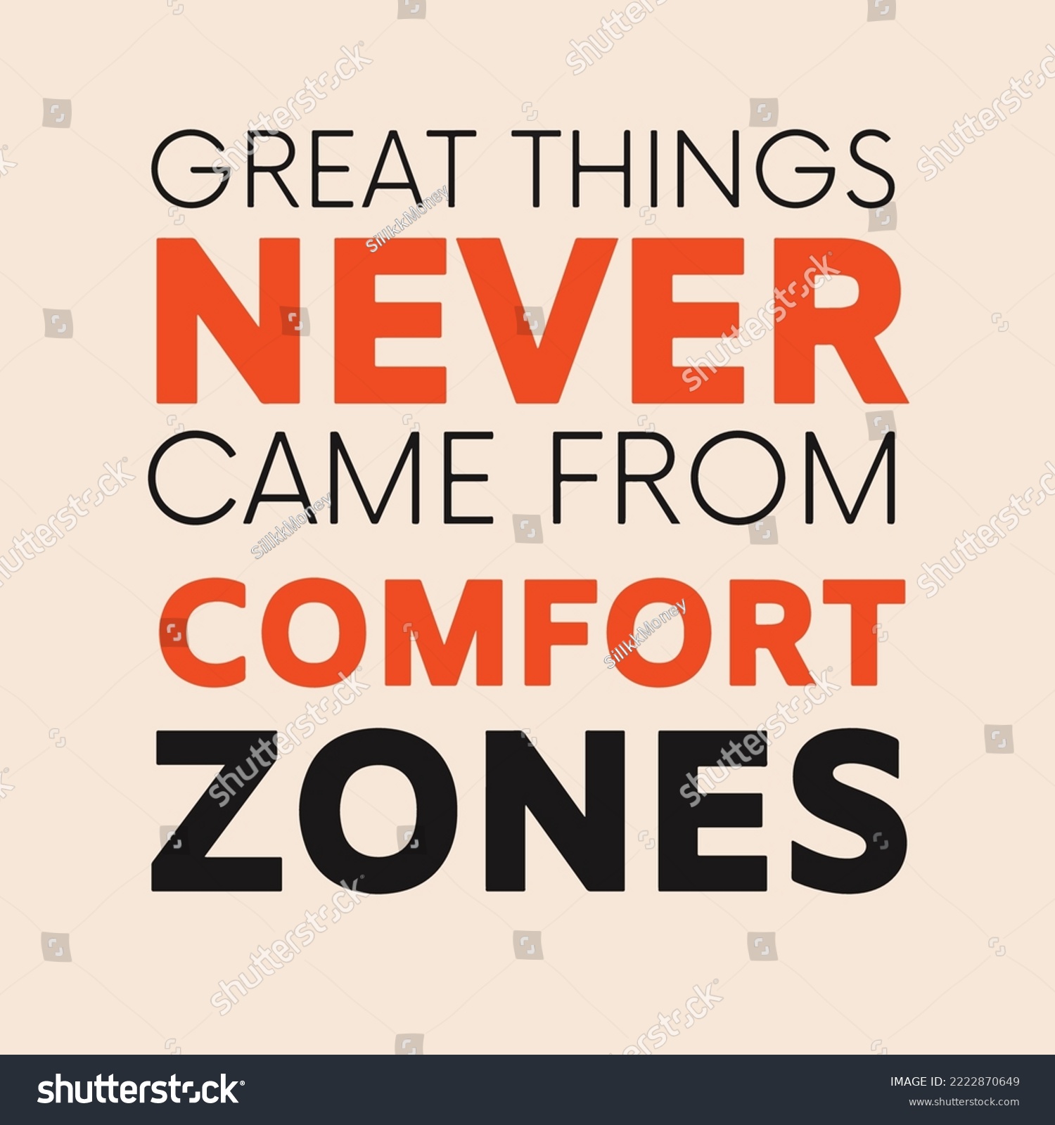 Inspirational quote - Great things never came - Royalty Free Stock ...