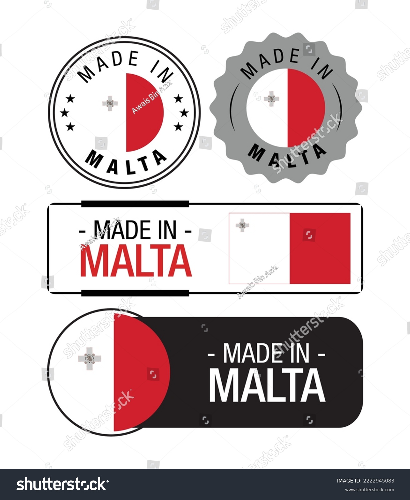 Set of Made in Malta labels, logo, Malta flag, - Royalty Free Stock ...