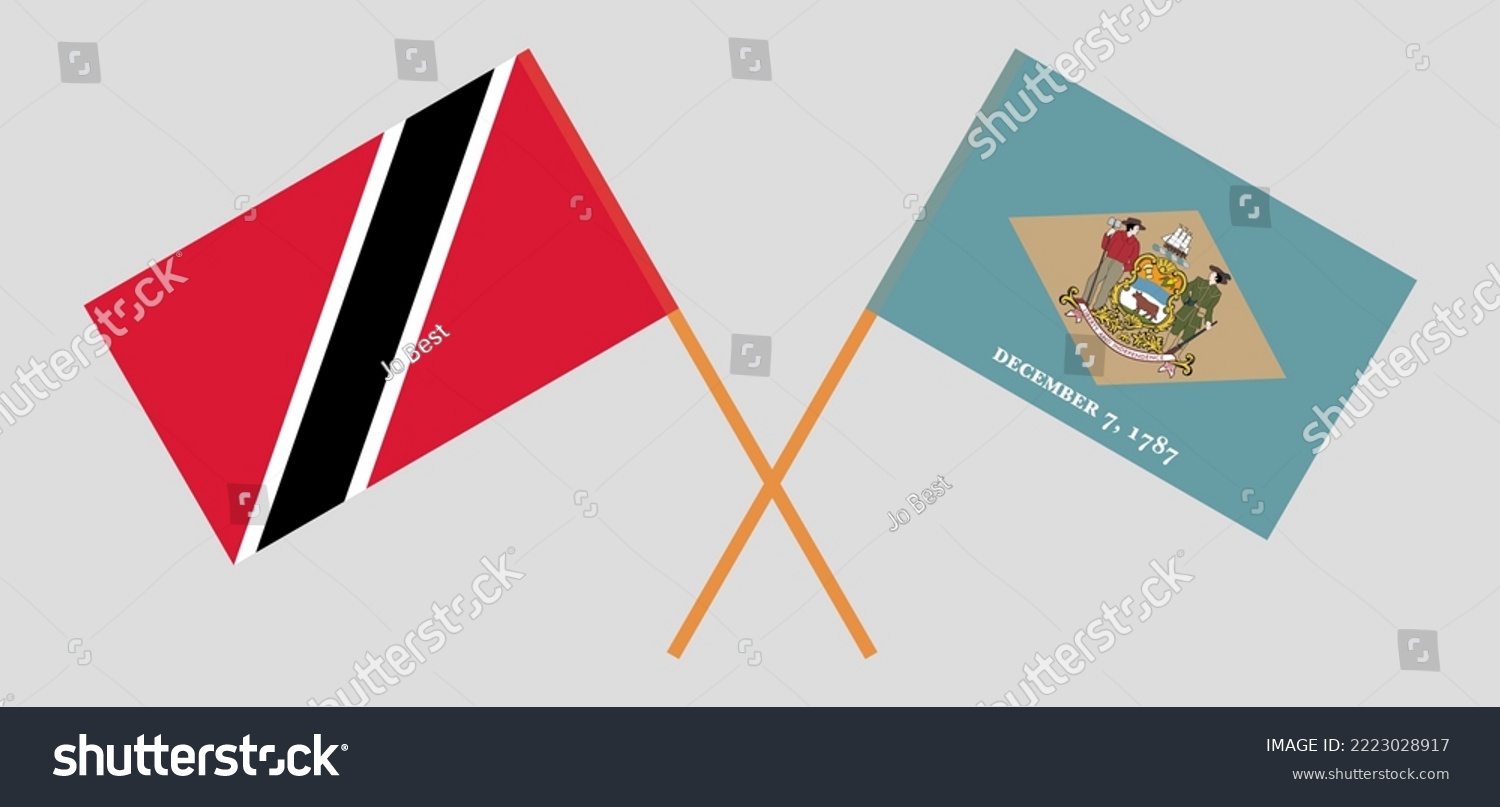 Crossed Flags Of Trinidad And Tobago And The Royalty Free Stock Vector 2223028917 4544