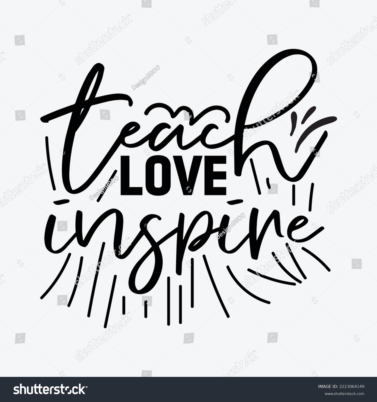 Teach Love Inspire svg Silhouette Cricut Cut - Royalty Free Stock ...