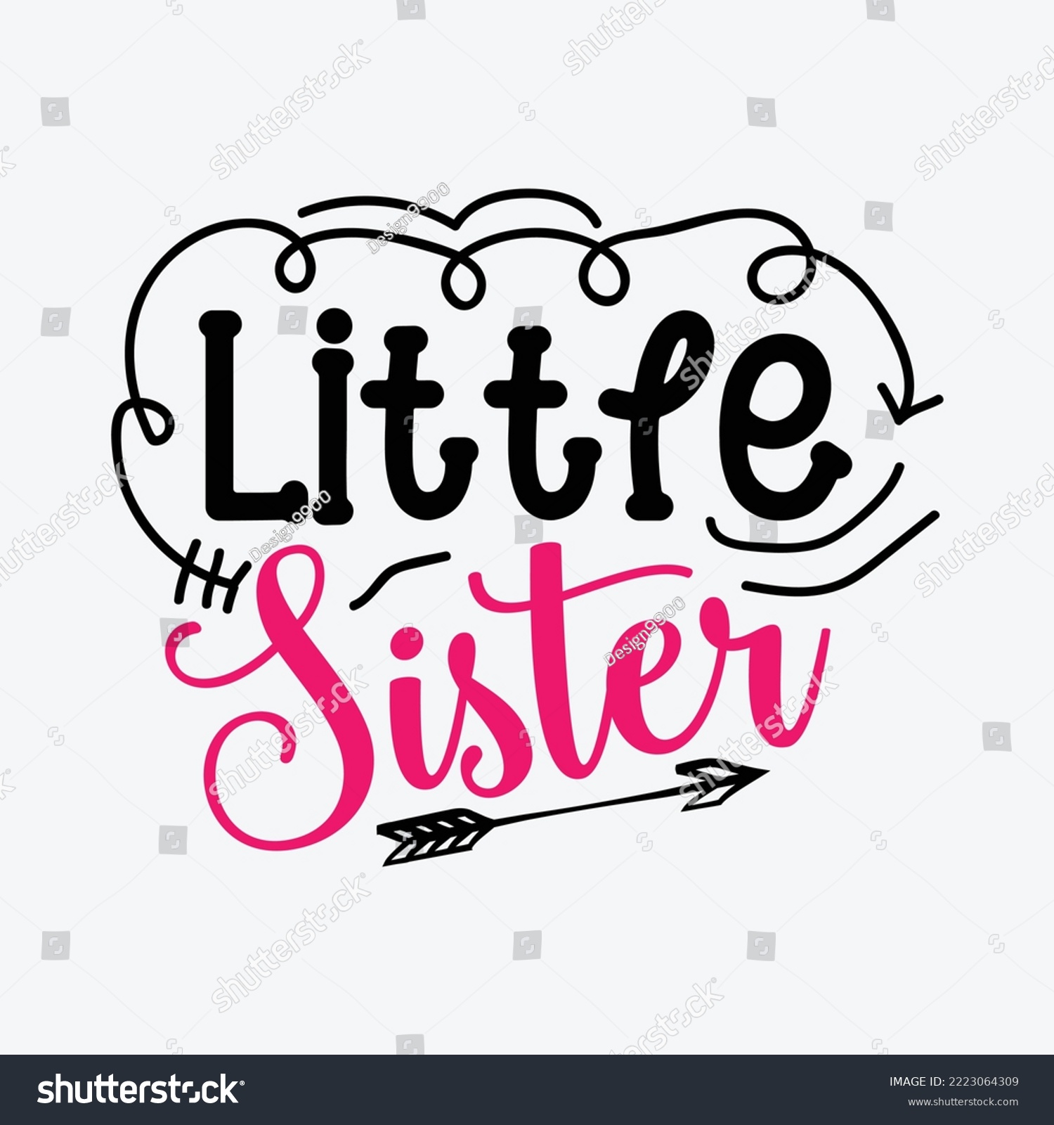 Little Sister svg Silhouette Cricut Cut files - Royalty Free Stock ...