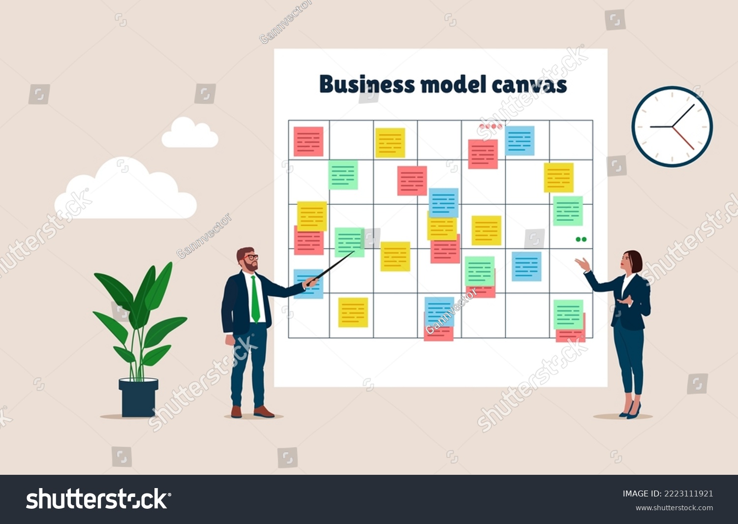 Business people present business model on - Royalty Free Stock Vector ...