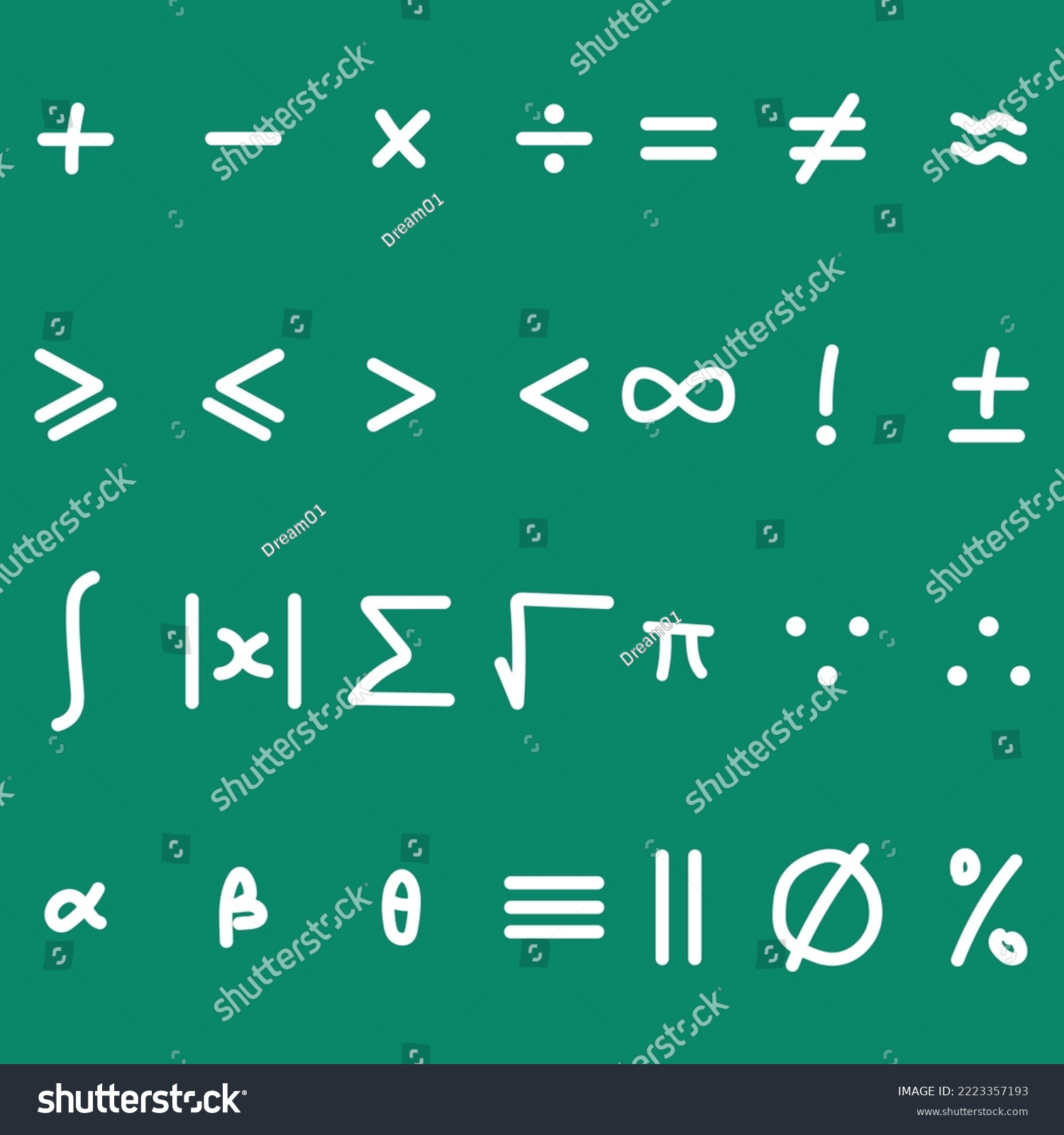 Basic symbols in mathematics. math symbol - Royalty Free Stock Vector ...