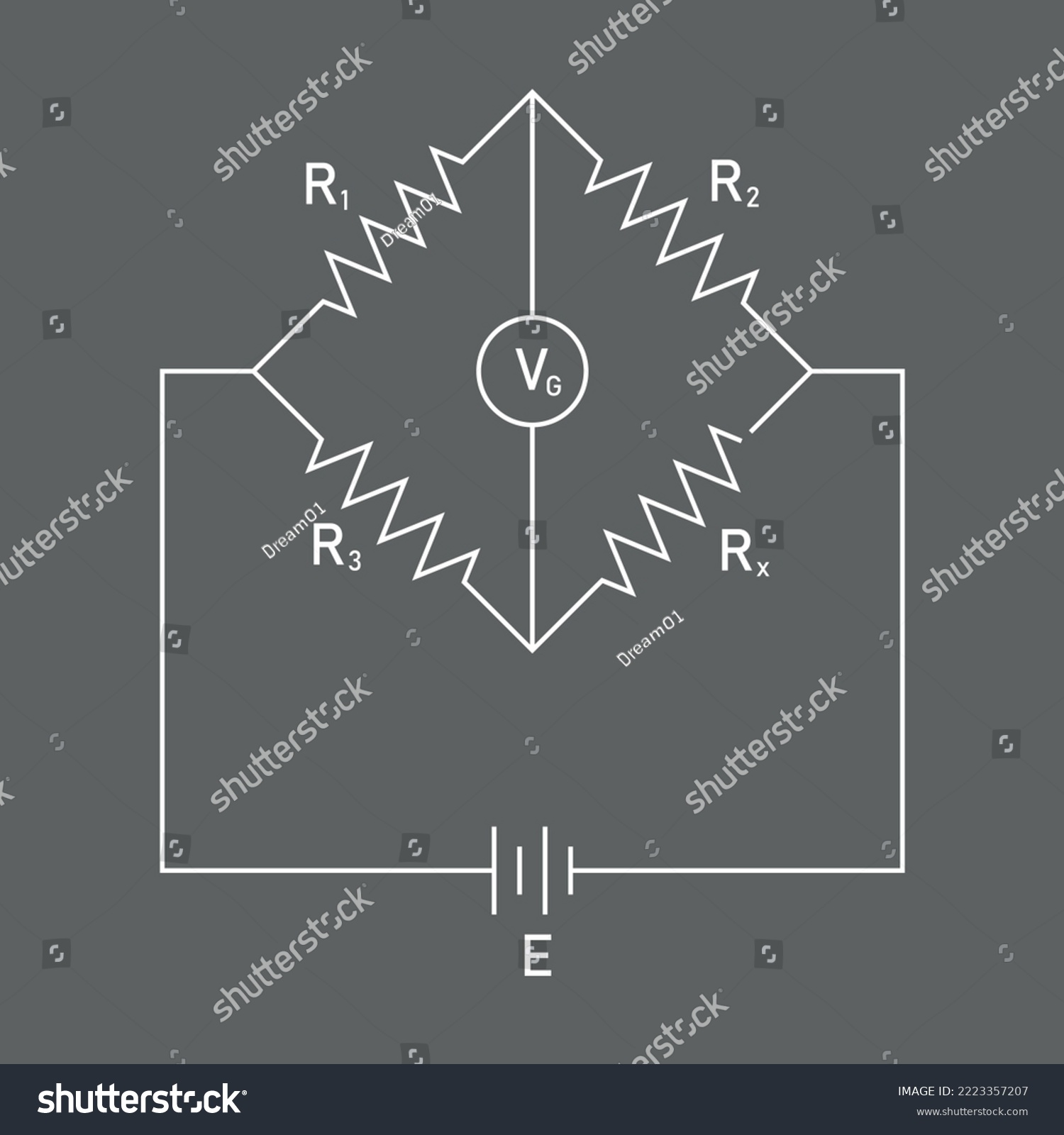 Wheatstone Bridge Circuit Diagram Scientific Royalty Free Stock Vector 2223357207